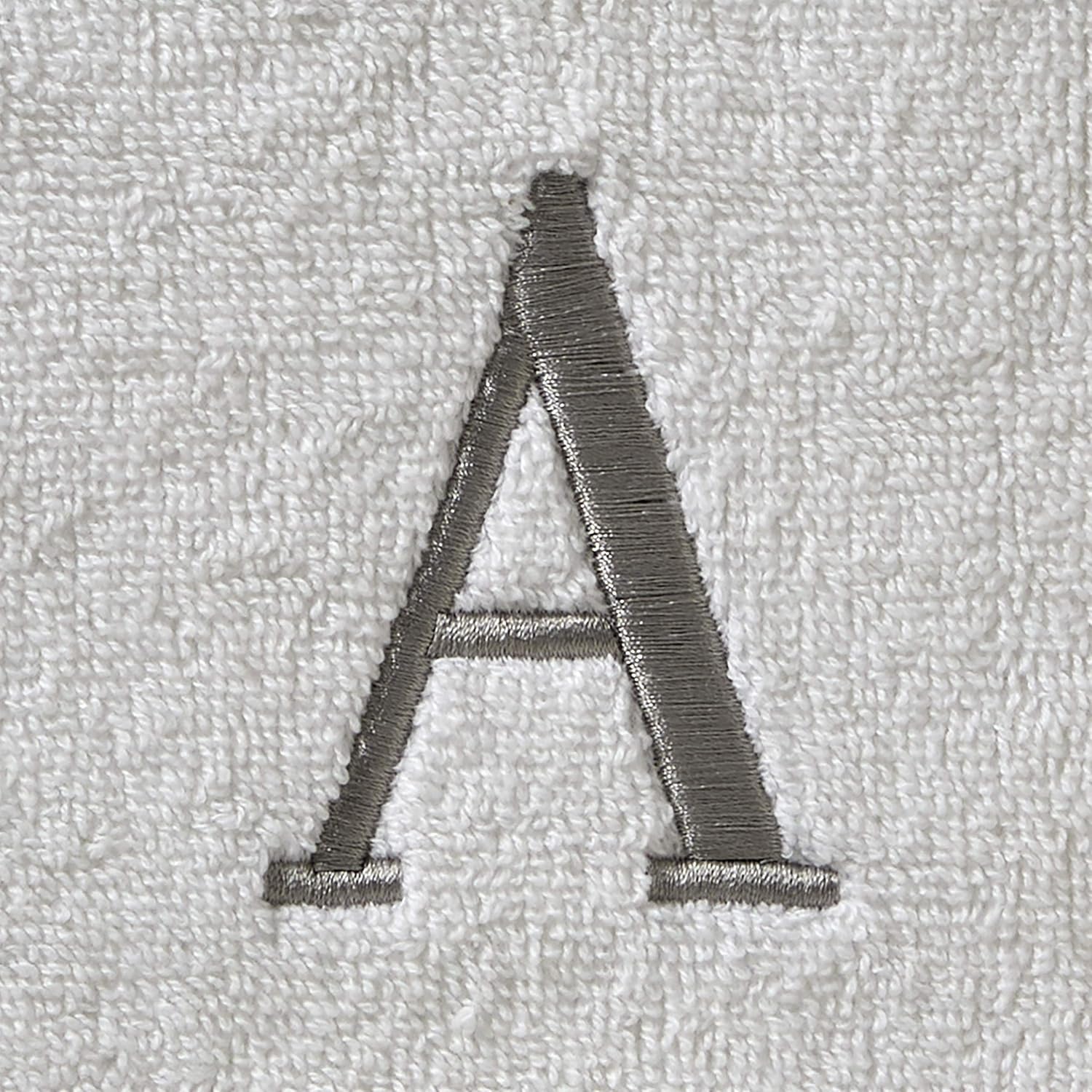 SKL Home Casual Monogram Hand Towel Set-2pc, Embroidered A, White | Available in letters A-Z. Personalized style for