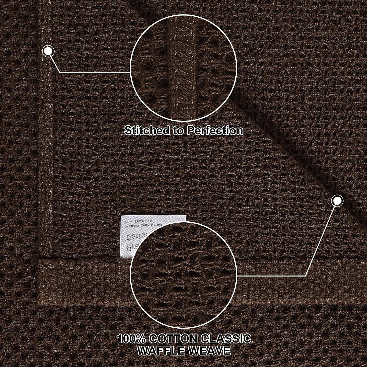 Homaxy 8 Pack 100% Cotton Kitchen Towels and Dishcloths Set, Dark Brown | 12 x 12 Inches and 13 x 28 Inches Kitchen