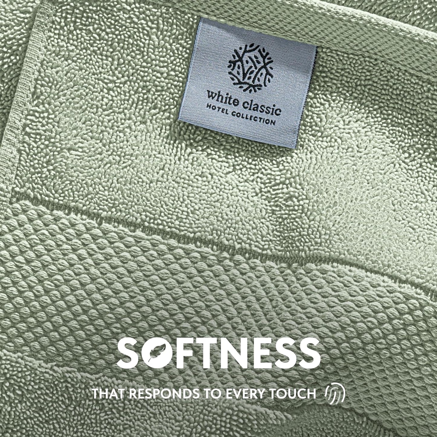 White Classic Luxury Mint Green Hand Towels - Soft 100% Turkish Cotton | Highly Absorbent Hotel spa Bathroom Towel