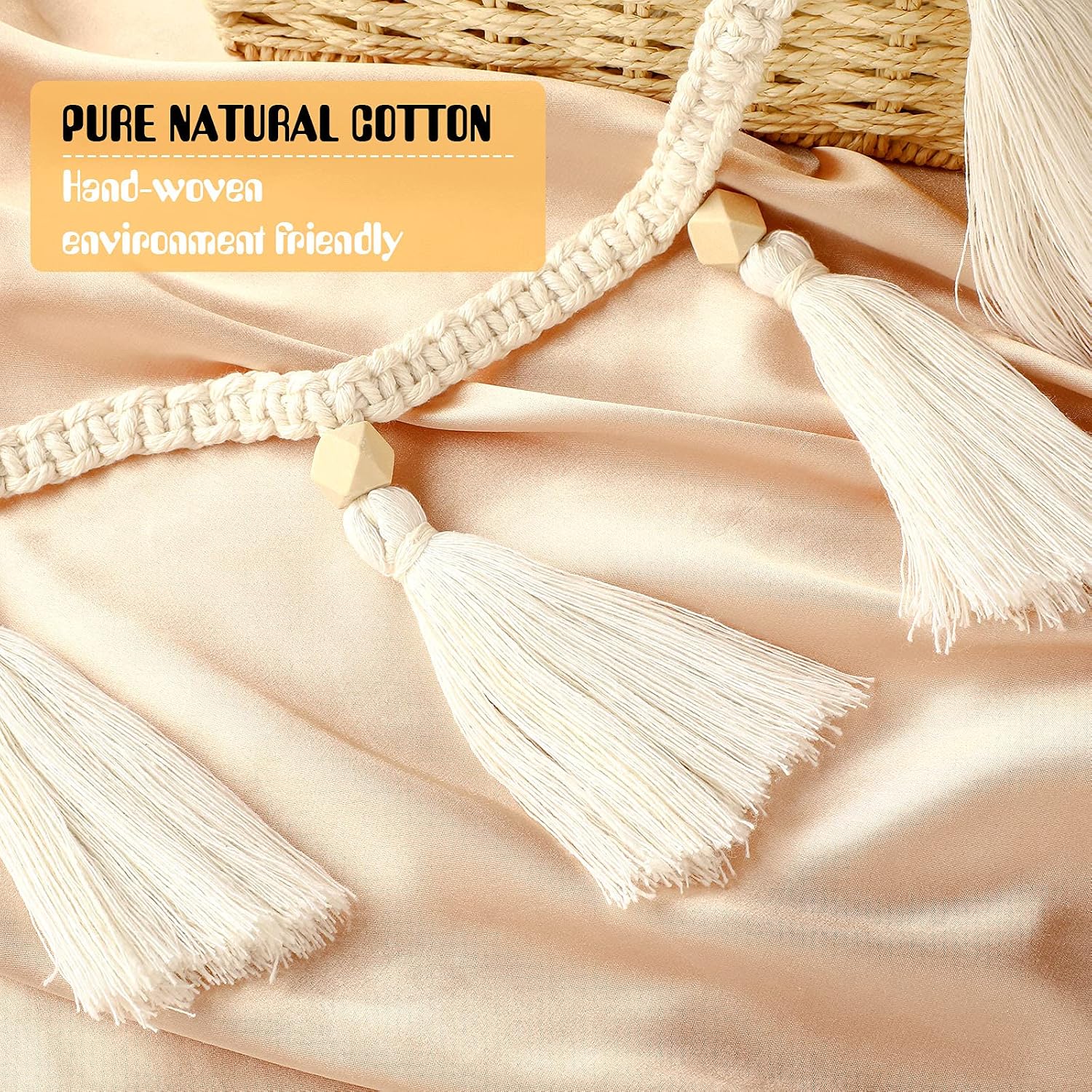 Boho Macrame Tassel Garland for Classroom Decor Hanging Tassel Garland / 47.2 Inch / Set of 4