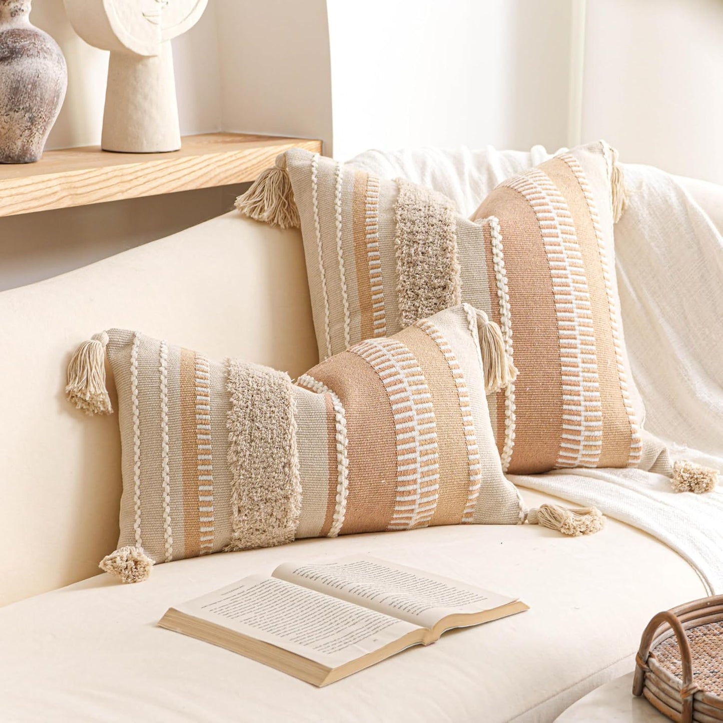 Throw Pillow Cover / 20 x 20 / Cream