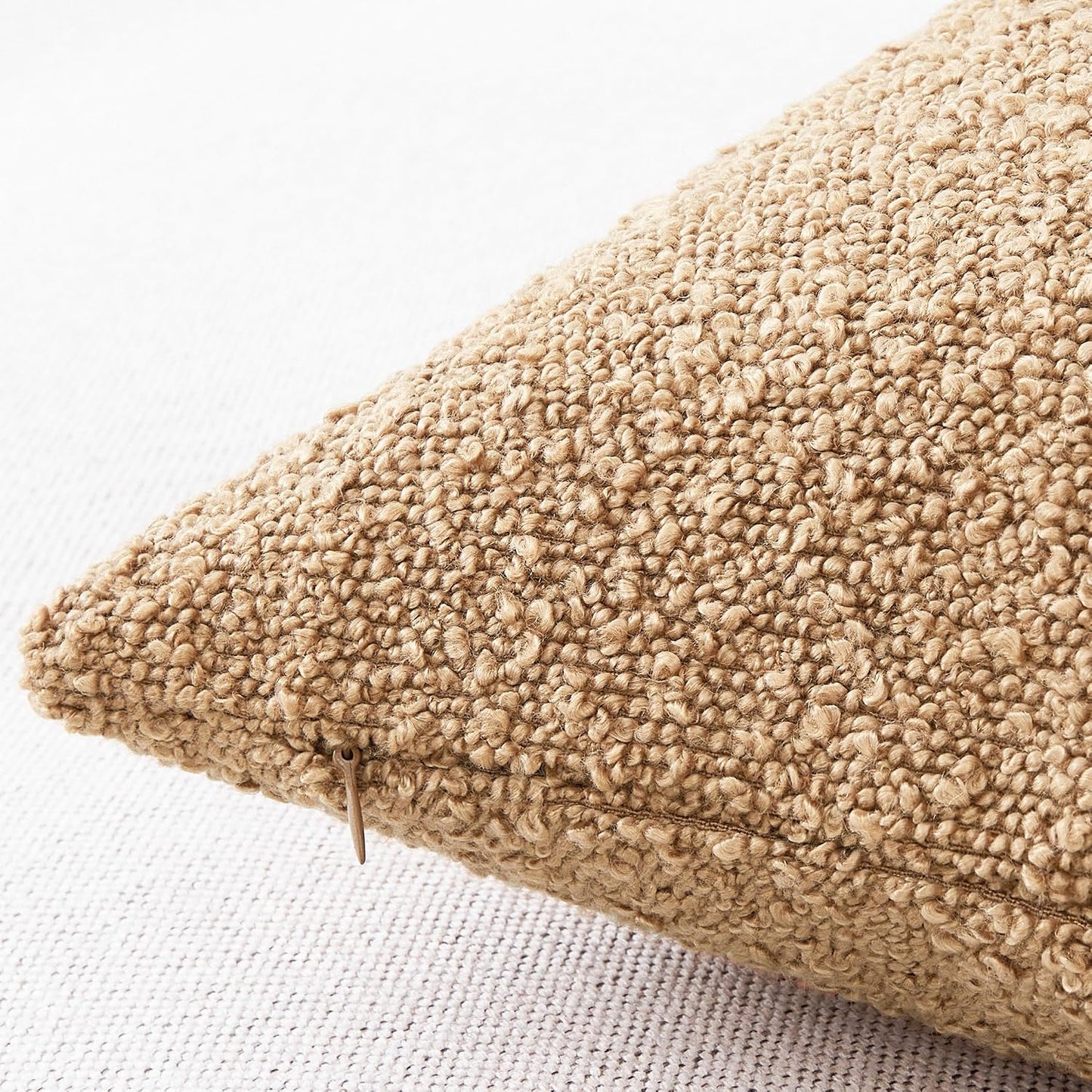 Textured Boho Pillow Covers / Camel / 18 x 18 / Set of 2