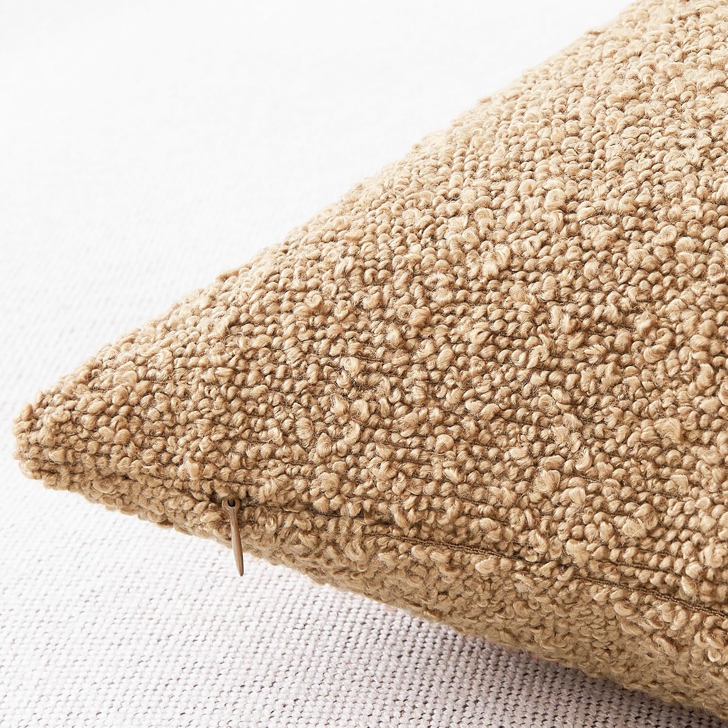 Textured Boho Pillow Covers / Camel / 18 x 18 / Set of 2