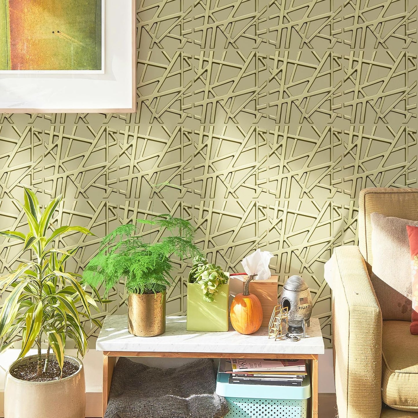 LEVOWAY 33 Pack 3D Wall Panels for Interior Wall Decor, 12''x12'' Champaign Gold Accent Textured Wall Panels, Wall
