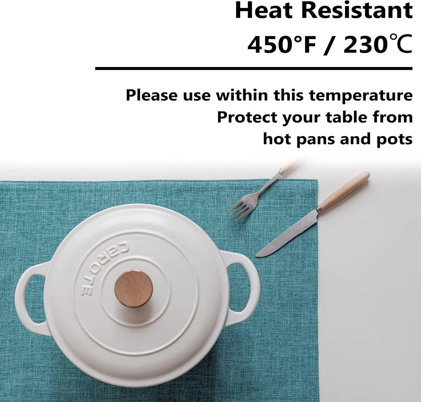 Home Brilliant Linen Placemats Set of 6 Heat Resistant Dining Table Place Mats for Kitchen Table, 13 x 19 inches
