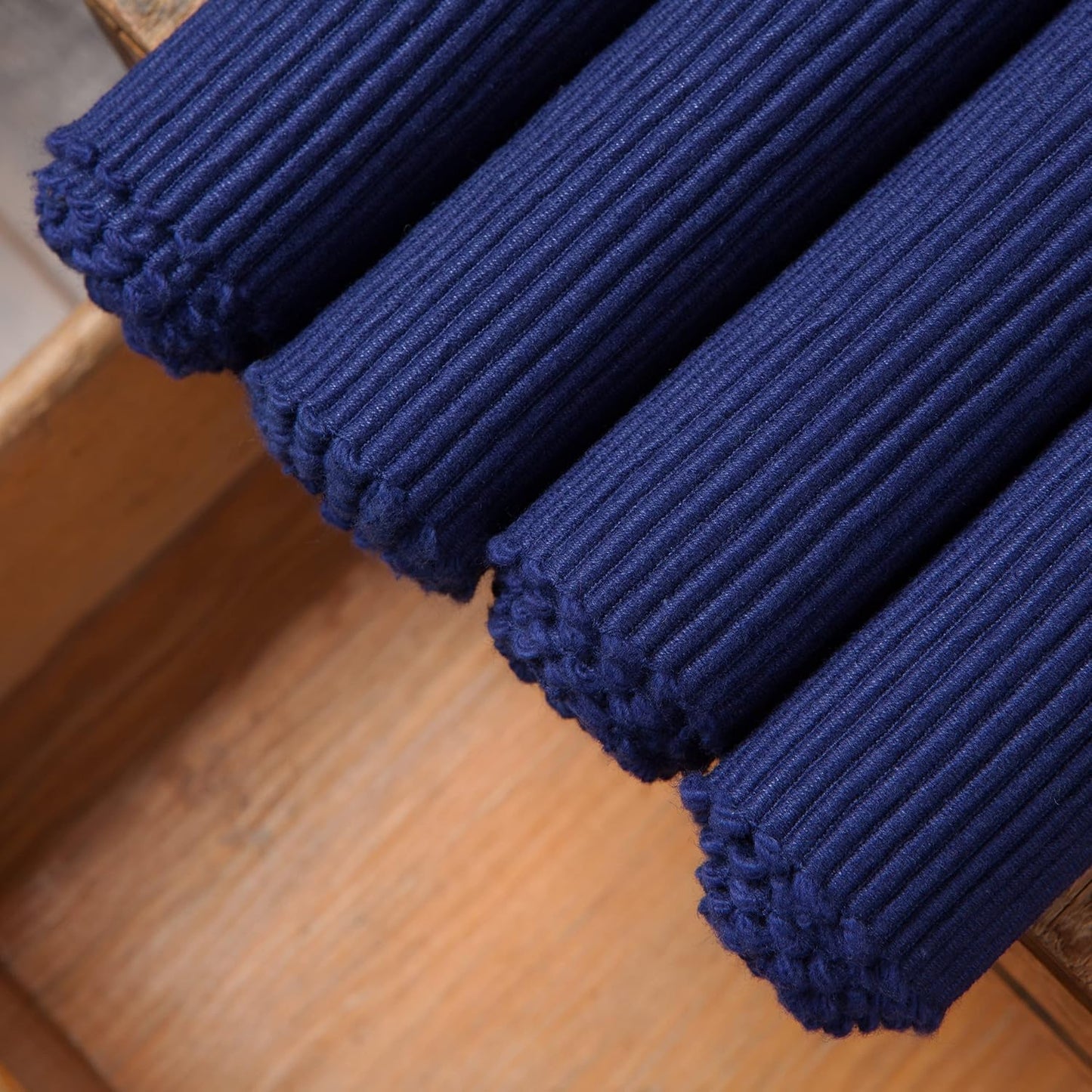 Now Designs Spectrum Placemats Ribbed Cotton, Indigo Blue, 19x13 inches, Set of 4, (901421aa)