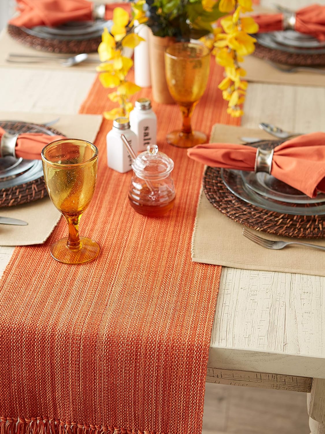 DII Variegated Tabletop Collection, Table Runner3x72, Spice