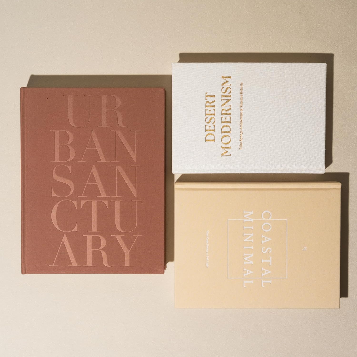 Real Linen Hardcover Books / Set of 3