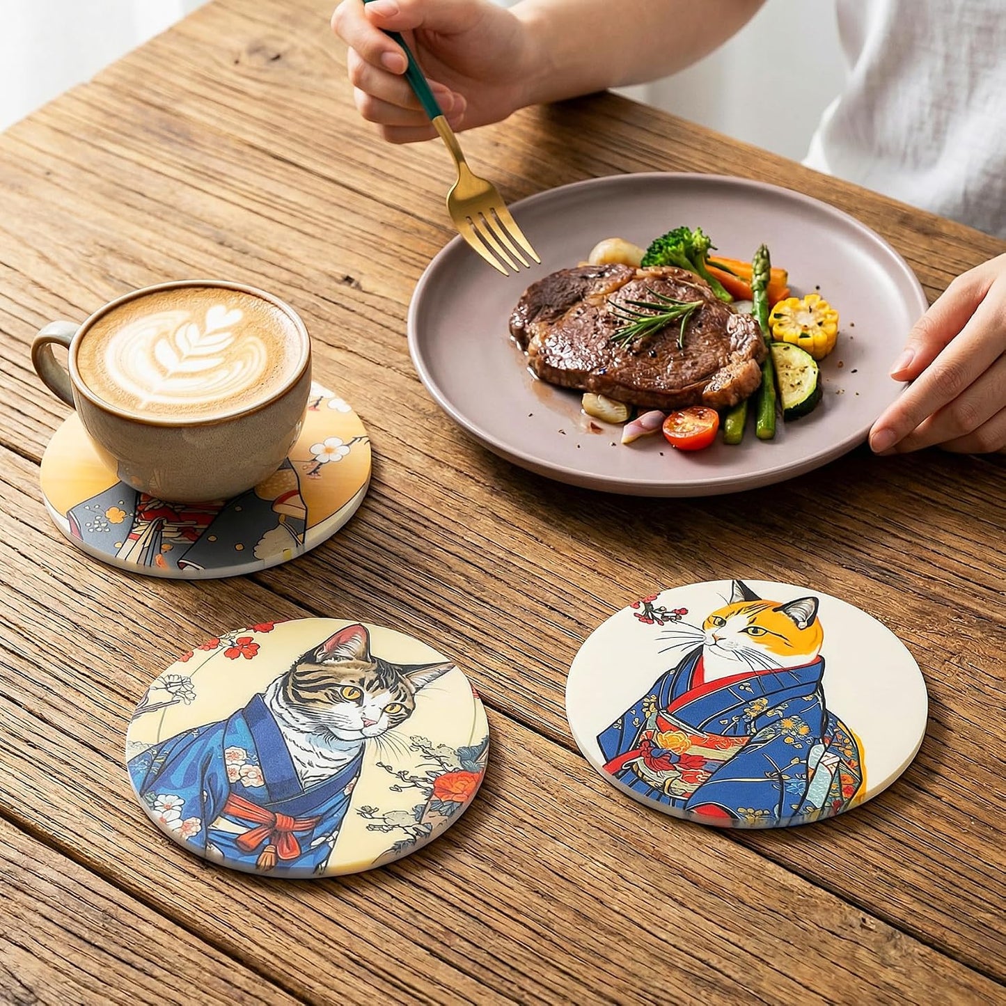 Cat Coaster Set / Cat-silicone / Set of 6