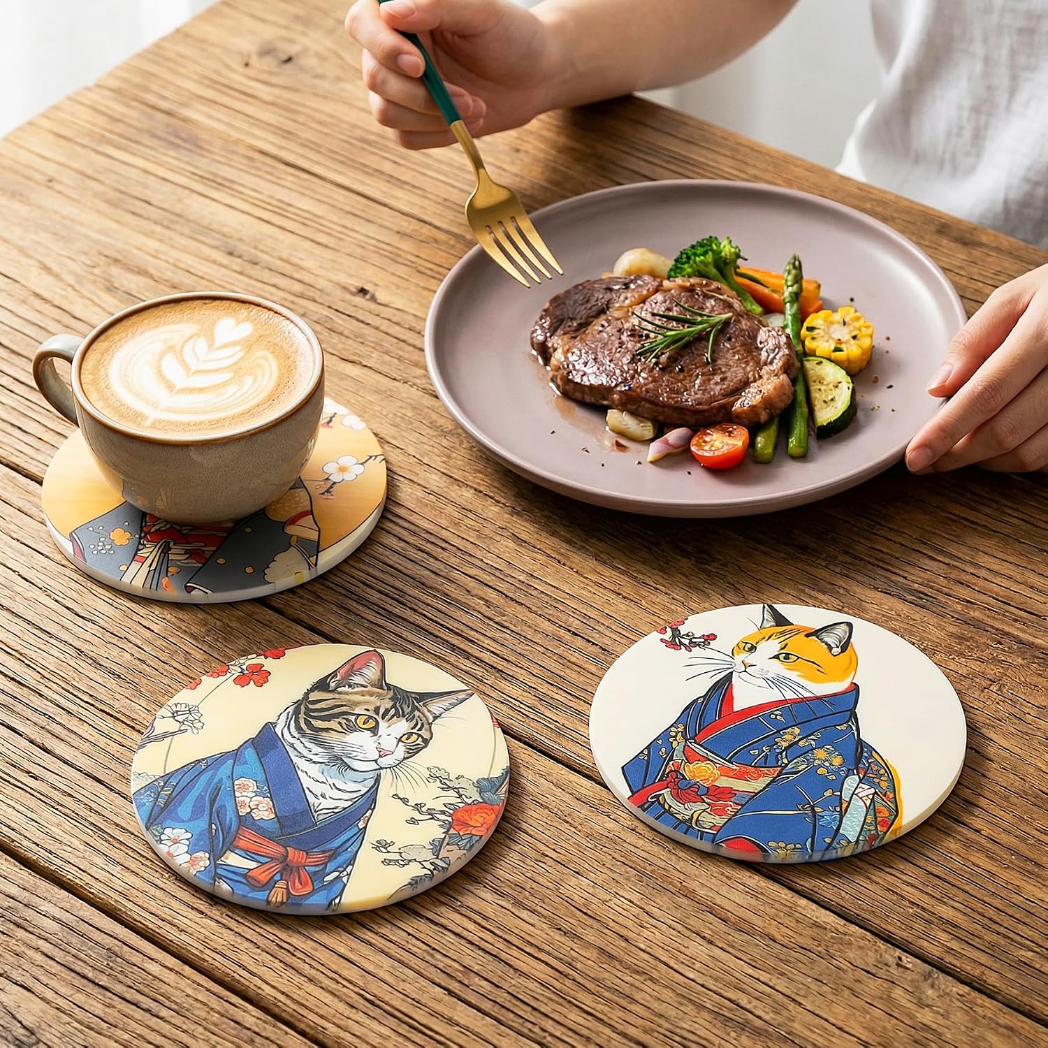 Cat Coaster Set / Cat-silicone / Set of 6