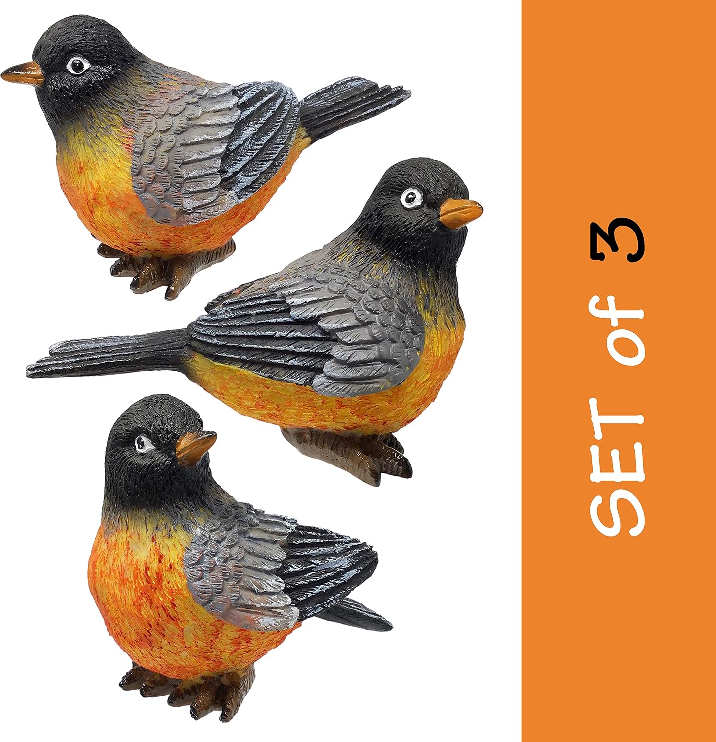 Robin Bird Figurines / Set of 3