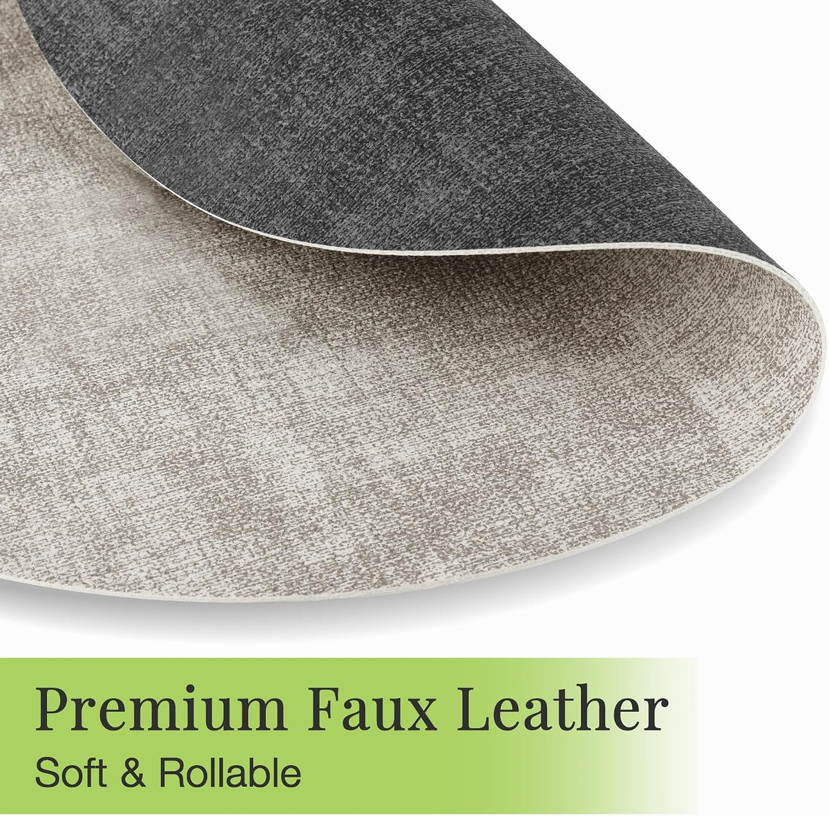 Fyvva Placemats Set of 12, 13" Round Reversible Faux Leather with Coasters | Wipeable & Waterproof Table Mats, Heat