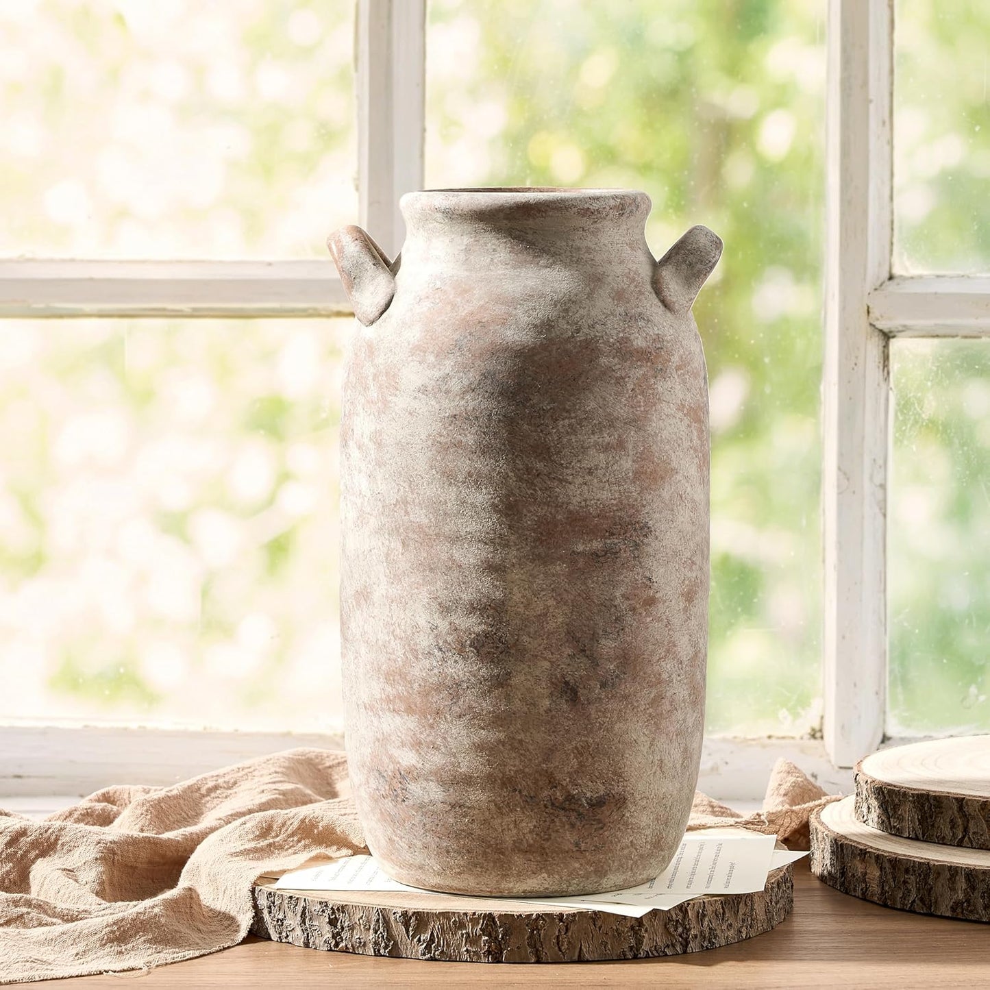 Tall Ceramic Farmhouse Rustic Table Vases / 12" Retro