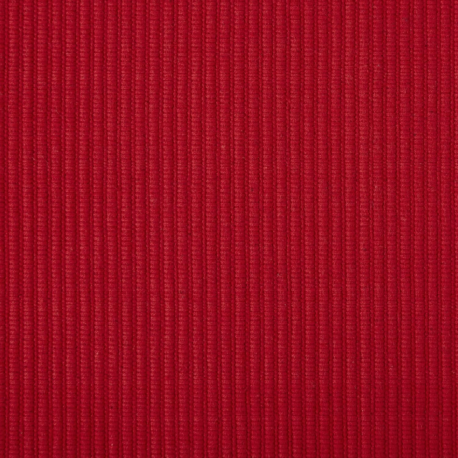 DII Basic Everyday Ribbed Tabletop 100% Cotton, Placemat Set, 13x19, Tango Red, 6 Piece