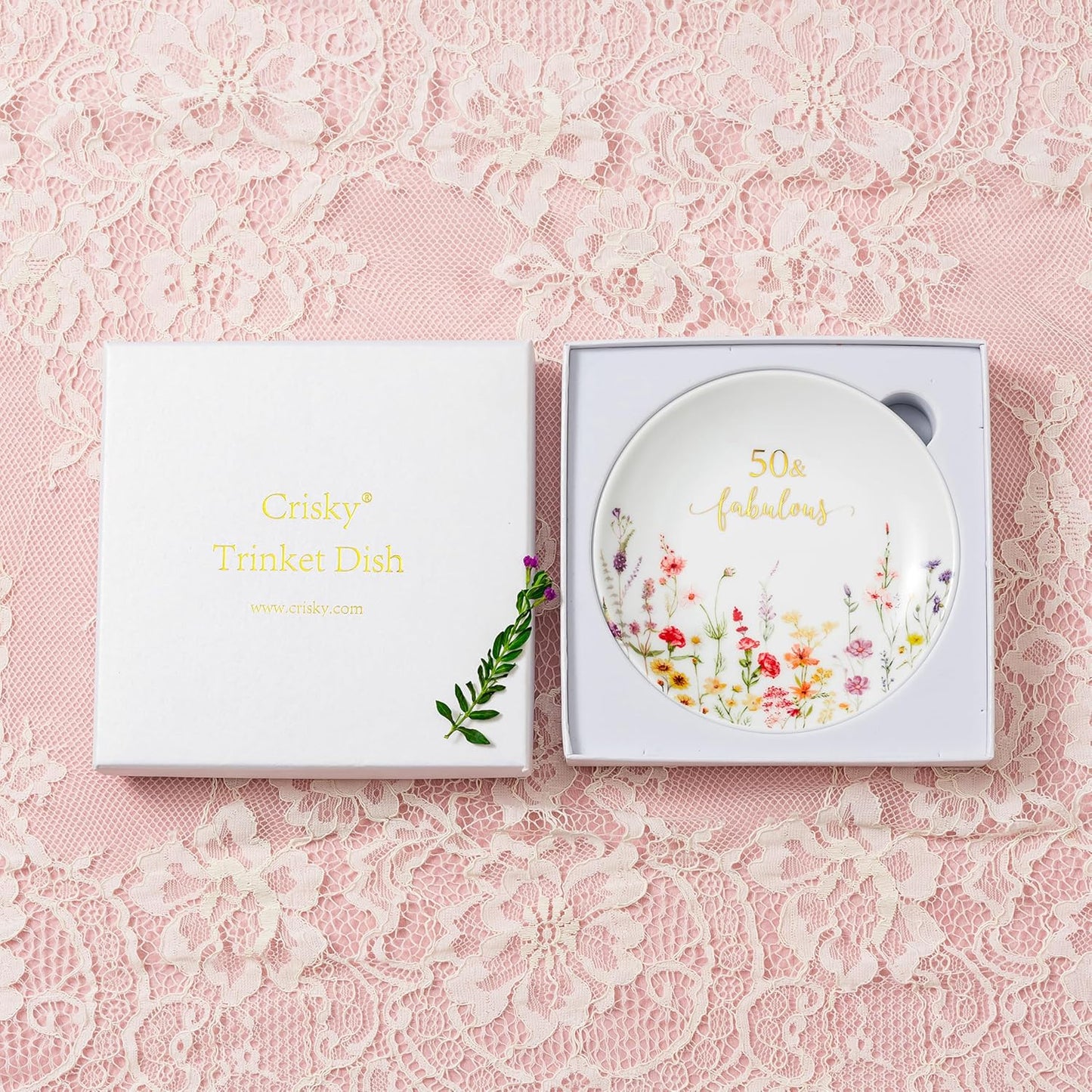 50 Fabulous Jewelry Ring Dish for Women 50th Birthday Gifts Idea for 50 Year / Birthday 50 Fabulous