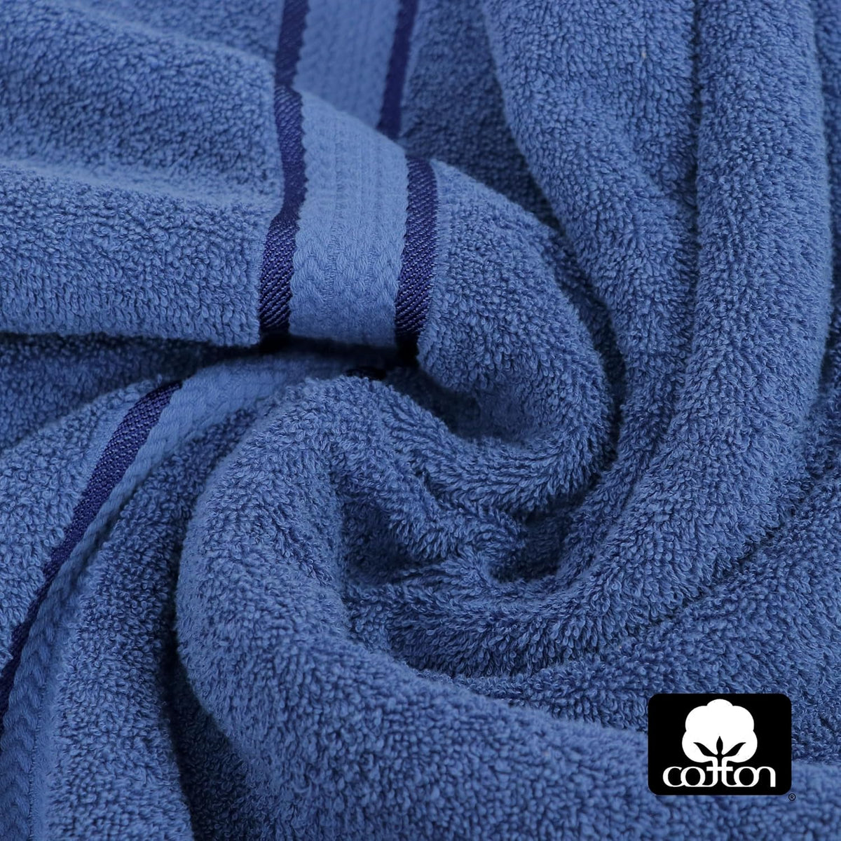 COTTON CRAFT Ultra Soft Bath Towels - 4 Pack 100% Cotton Large 30x54 inches | Oversized 580 GSM Absorbent Blue Bath