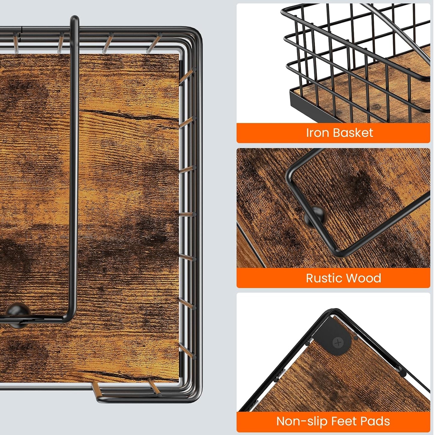 Farmhouse Napkin Holders for Paper Napkins / Rustic Brown