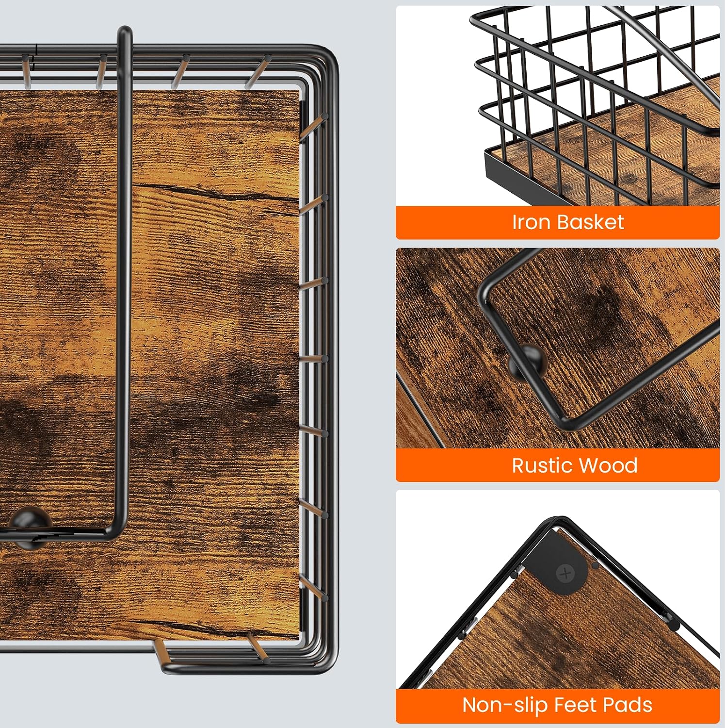 Farmhouse Napkin Holders for Paper Napkins / Rustic Brown