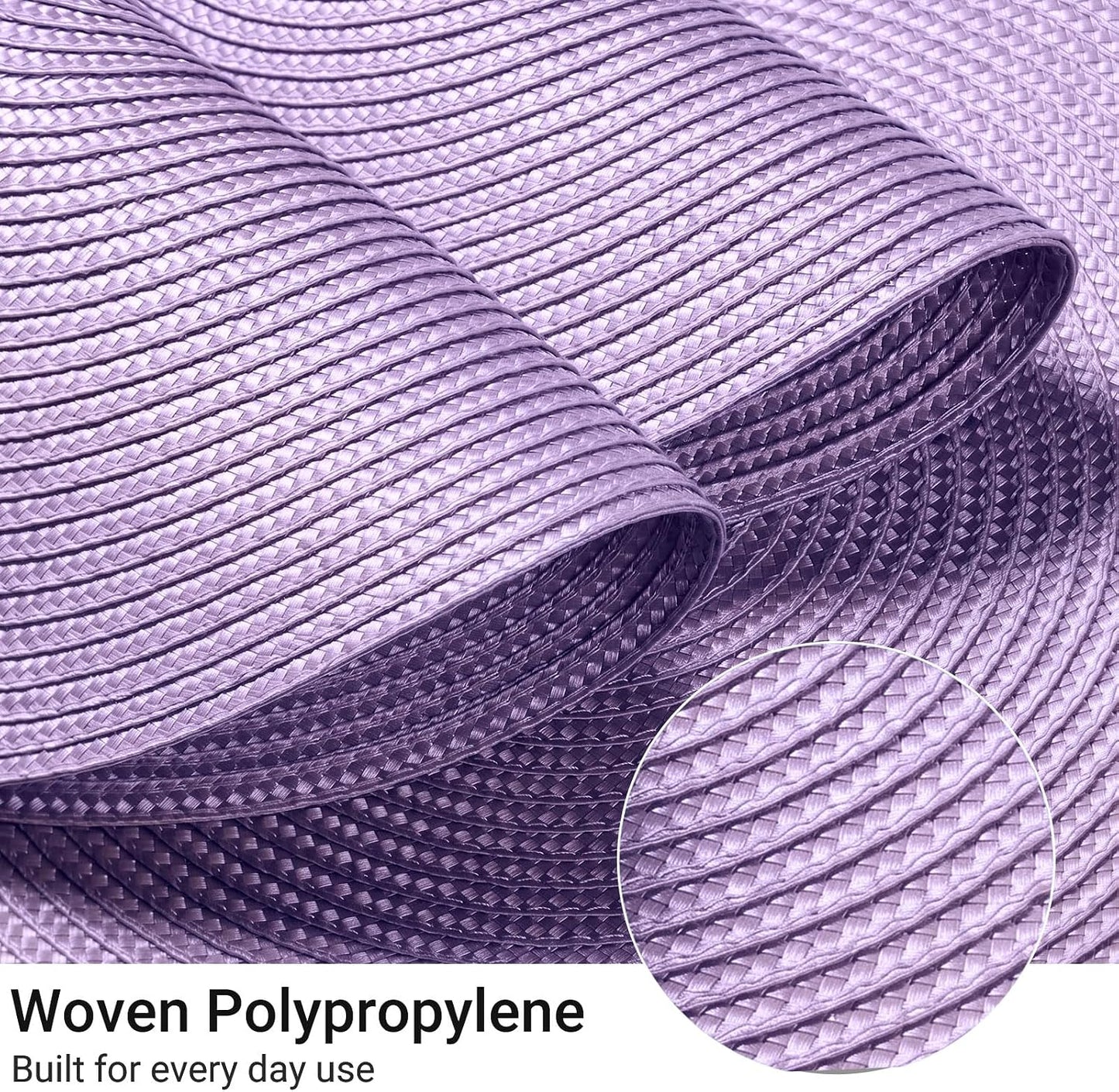 FunWheat Round Braided Placemats Set of 8 Table Mats for Dining Tables Woven Washable Non-Slip Place mats 15