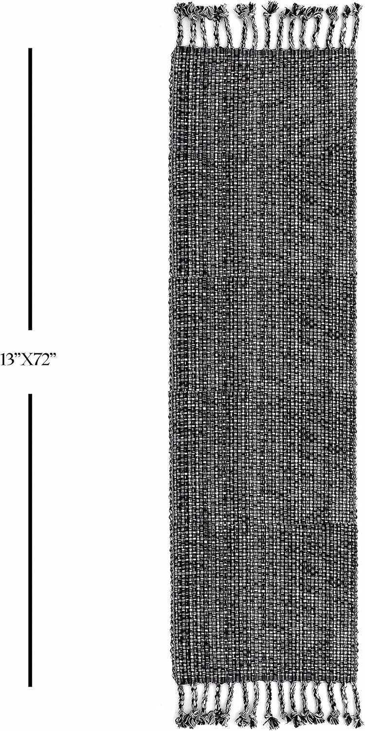 100% Cotton Table Runner for Dining Room Tables Rectangle Two Tone Woven Fabric 72" x 13" Soft Durable Table Runner