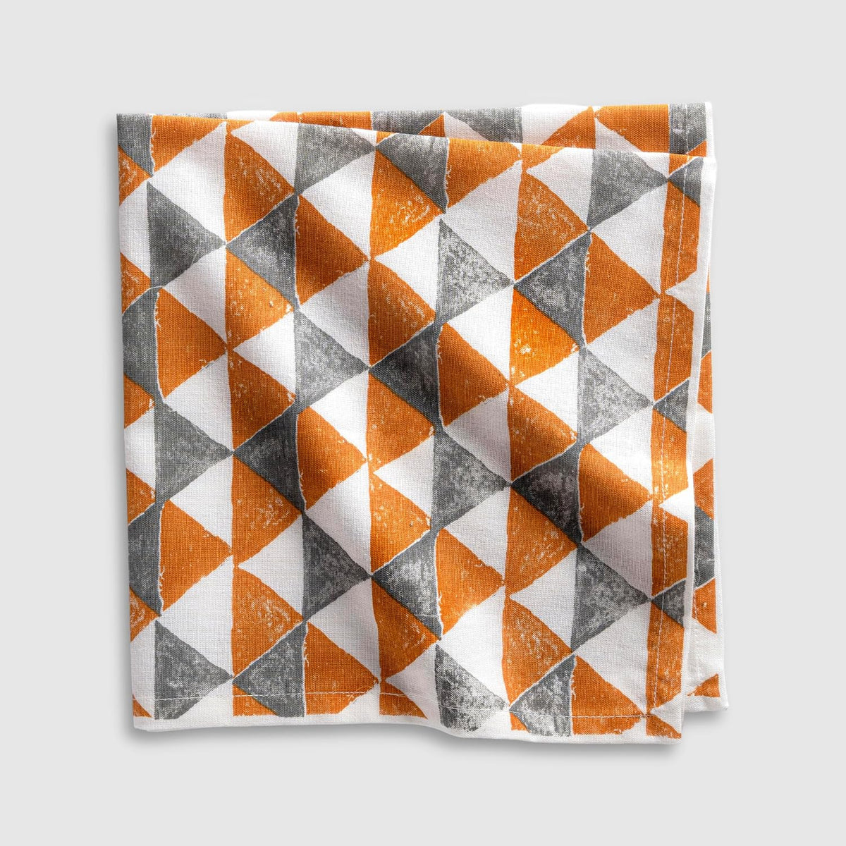 FINGERCRAFT Cloth Napkins Set of 12 Cotton Linen, 20x20 in, Terracotta Geo | Mitered corner, washable, soft, absorbent
