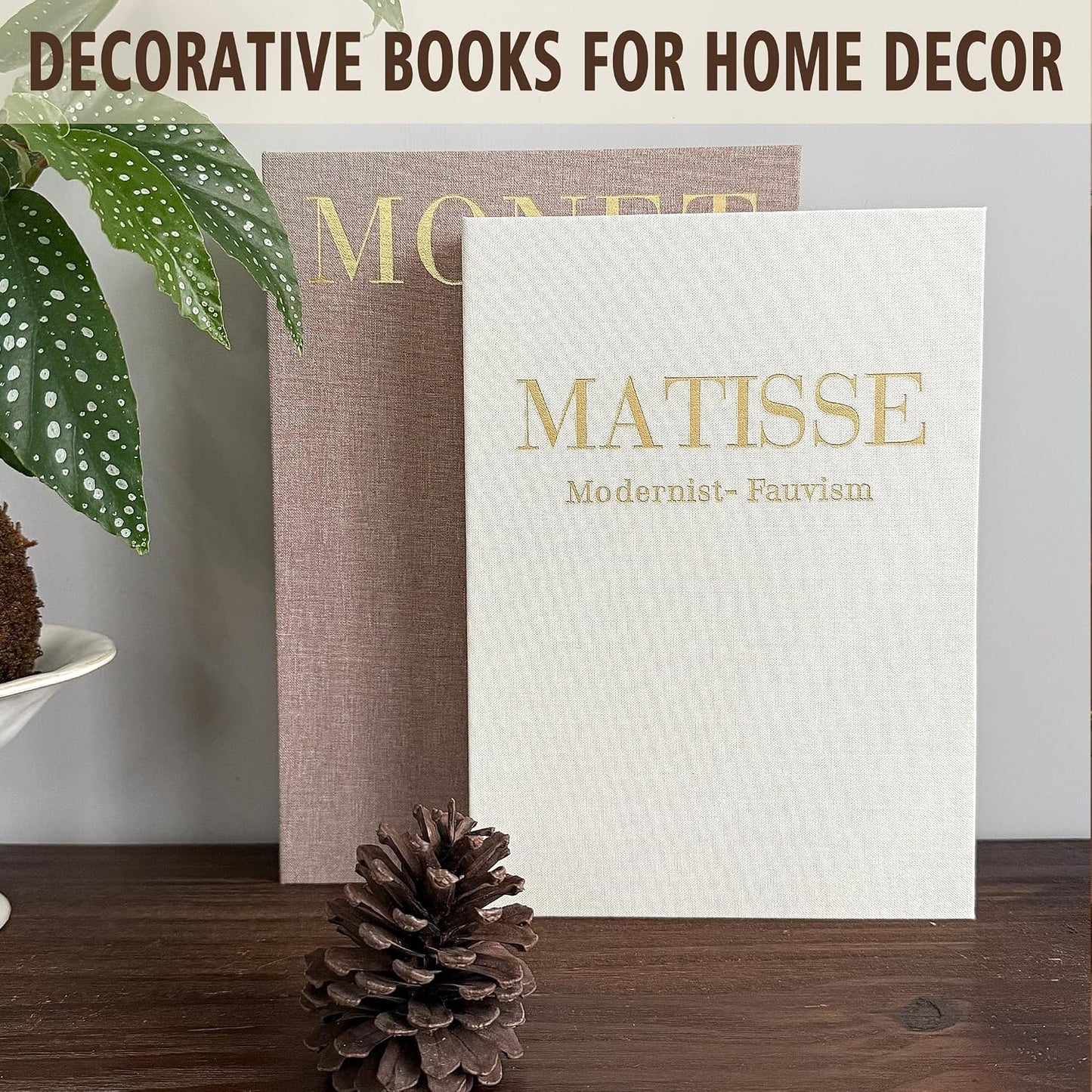 Linen Books Stack Bookshelf / Decorative Book Sets / White