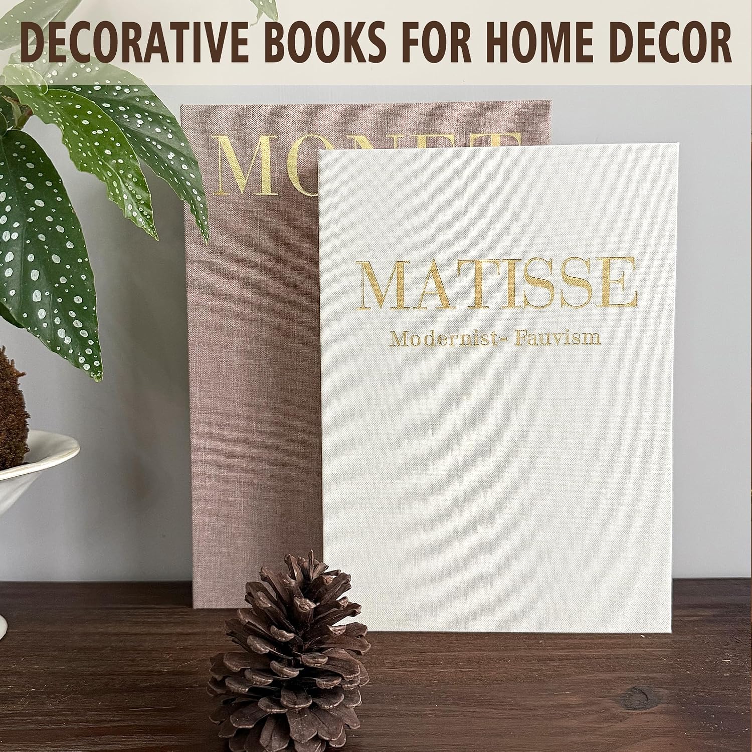 Linen Books Stack Bookshelf / Decorative Book Sets / White