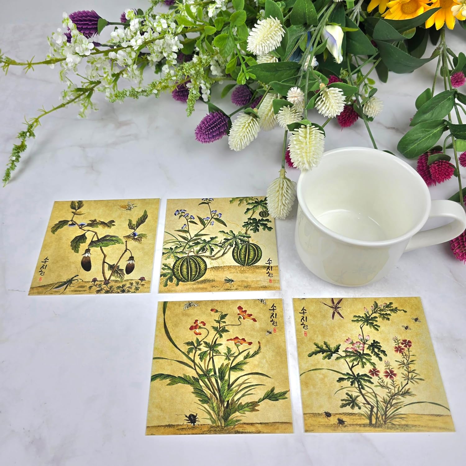 Korean Hanji Drink Coasters / Set of 4