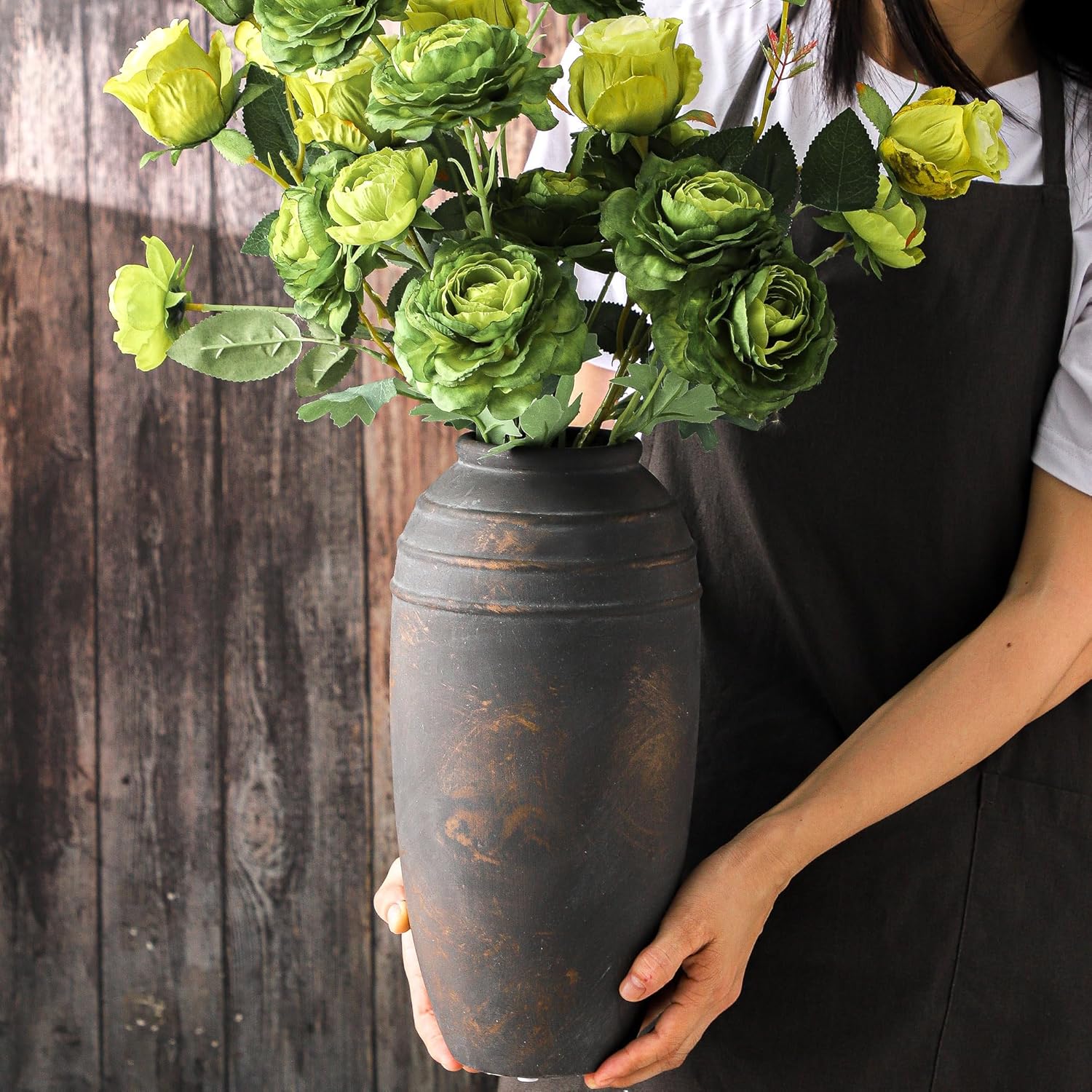 Large Ceramic Rustic Vase / 101-4-12.87in / 12.87 Inch