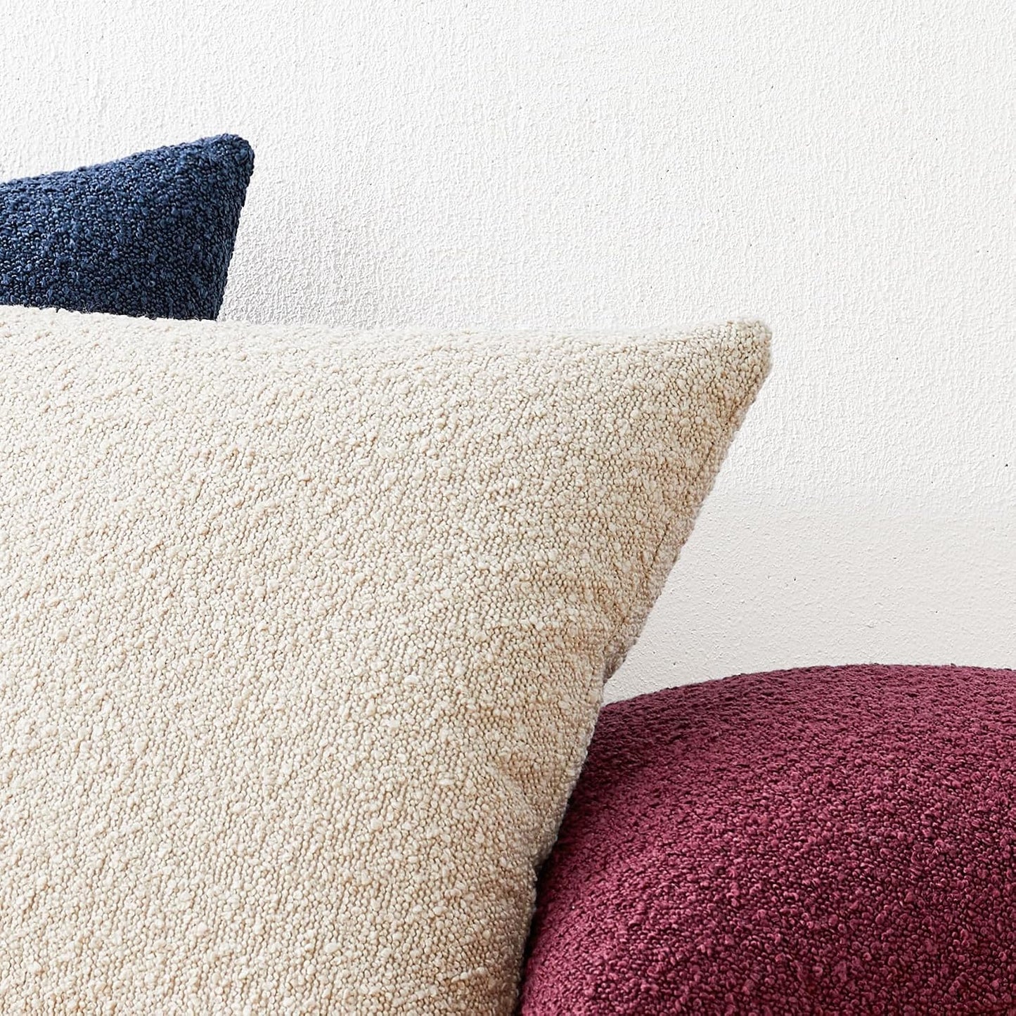 Textured Boho Pillow Covers / Burgundy / 18 x 18 / Red / Set of 2