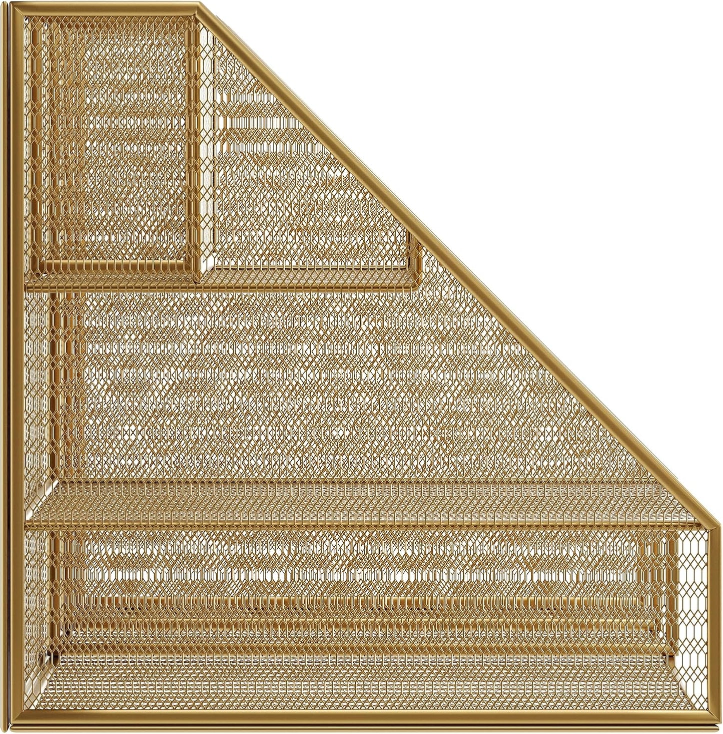Martha Stewart Ryder Mesh Metal Magazine File Holder, Gold | Steel Mesh, Gold Finish