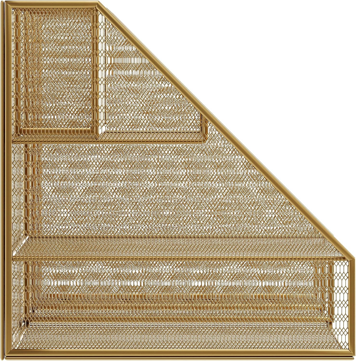 Martha Stewart Ryder Mesh Metal Magazine File Holder, Gold | Steel Mesh, Gold Finish