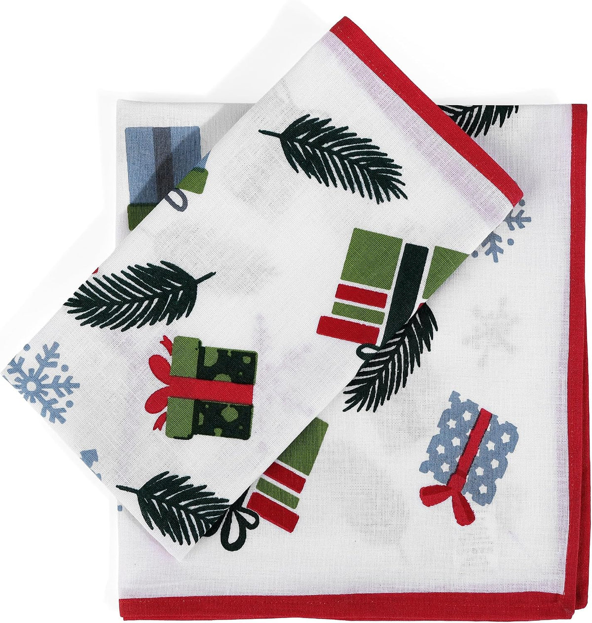 FINGERCRAFT Cloth Napkins Set of 12 Cotton Linen, 20x20 Inch, Wonderland | Mitered corner, washable, soft, absorbent