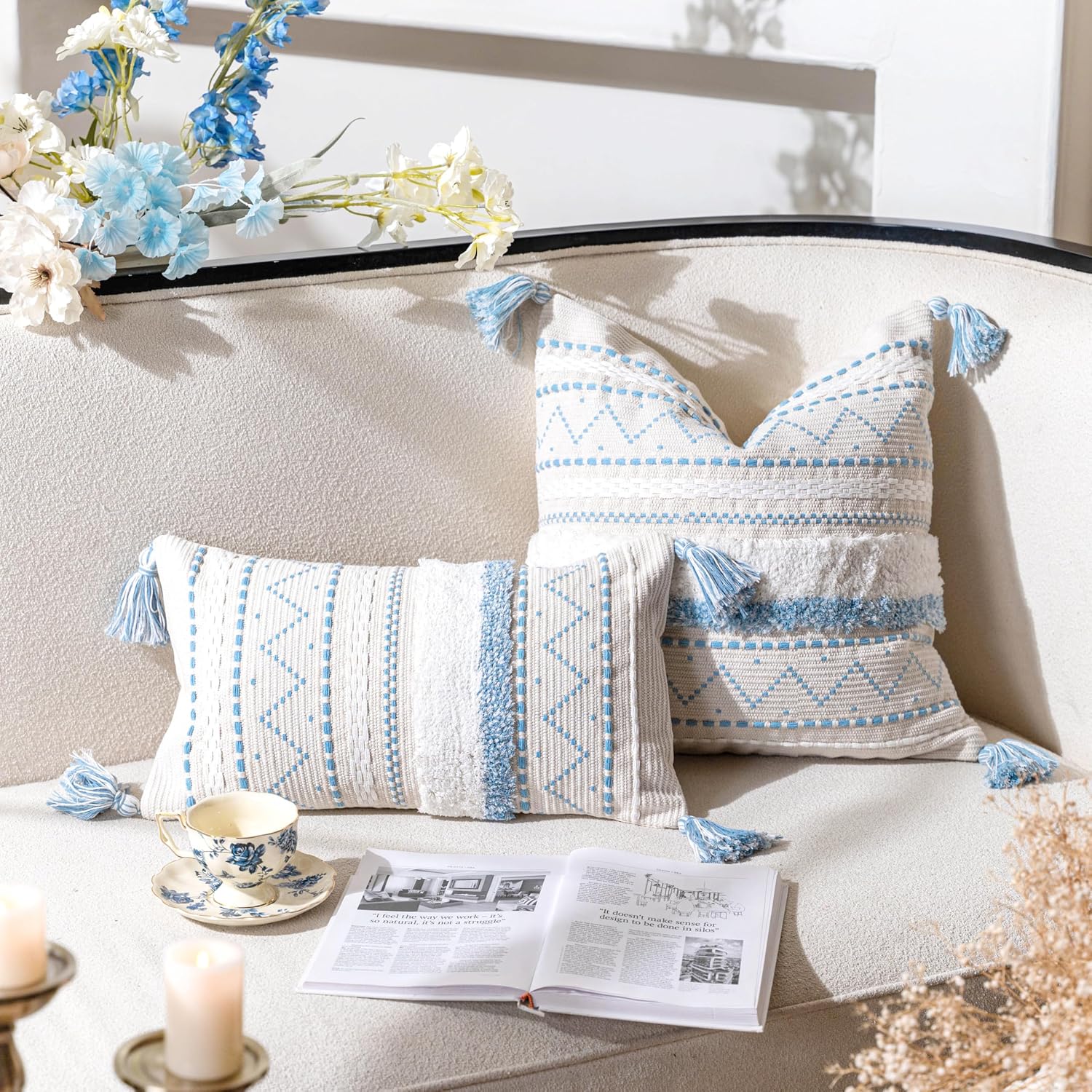 Throw Pillow Cover / 18 x 18 / Blue
