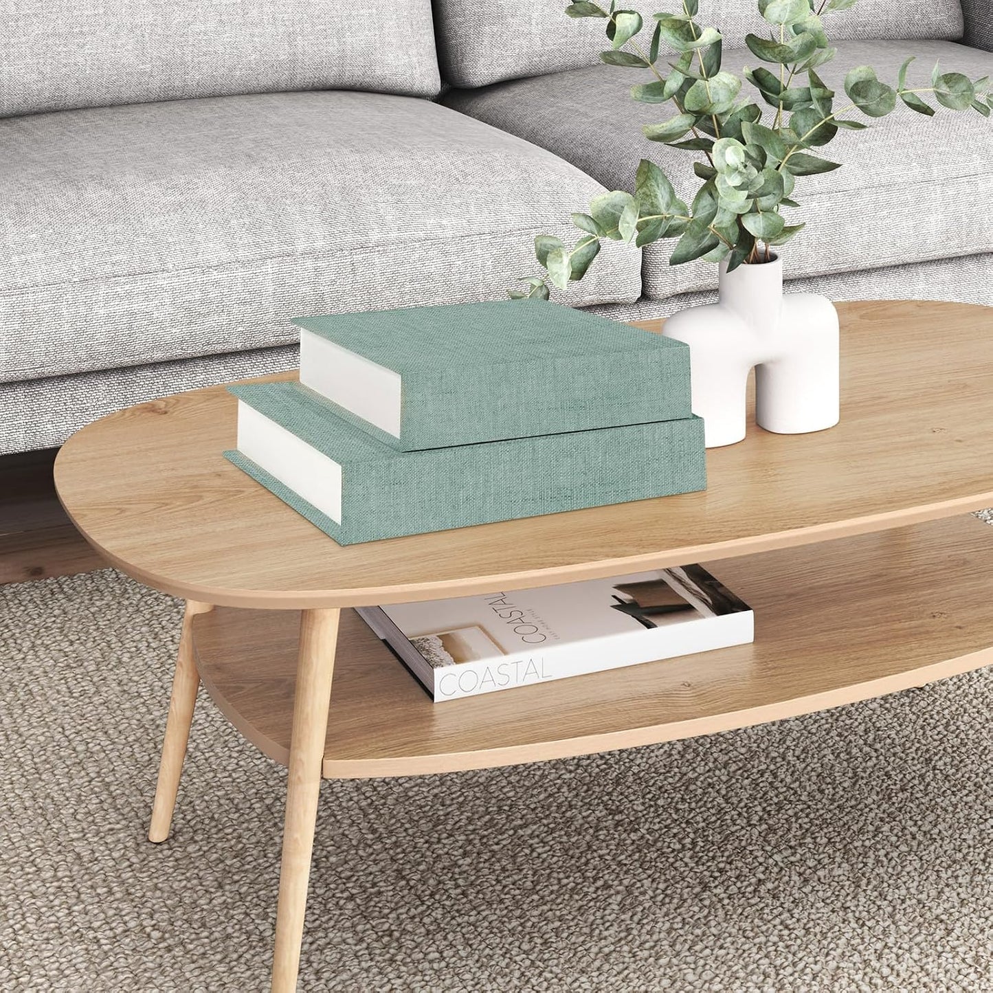Faux Books for Decorative / Green / Set of 2