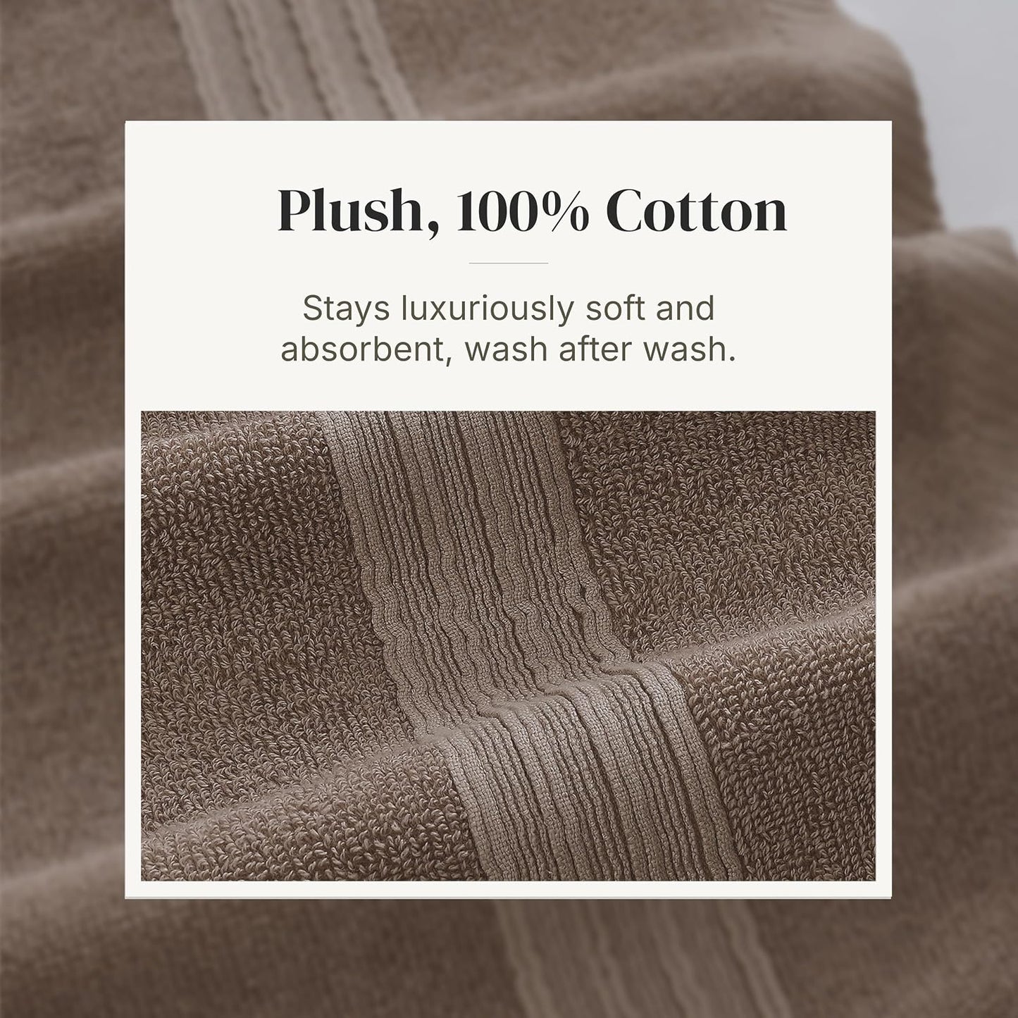 Modern Threads 6 Piece Bath Towel Set – Bathroom Set with 2 Bath Towels, 2 Hand Towels, and 2 Wash Cloths – 100%