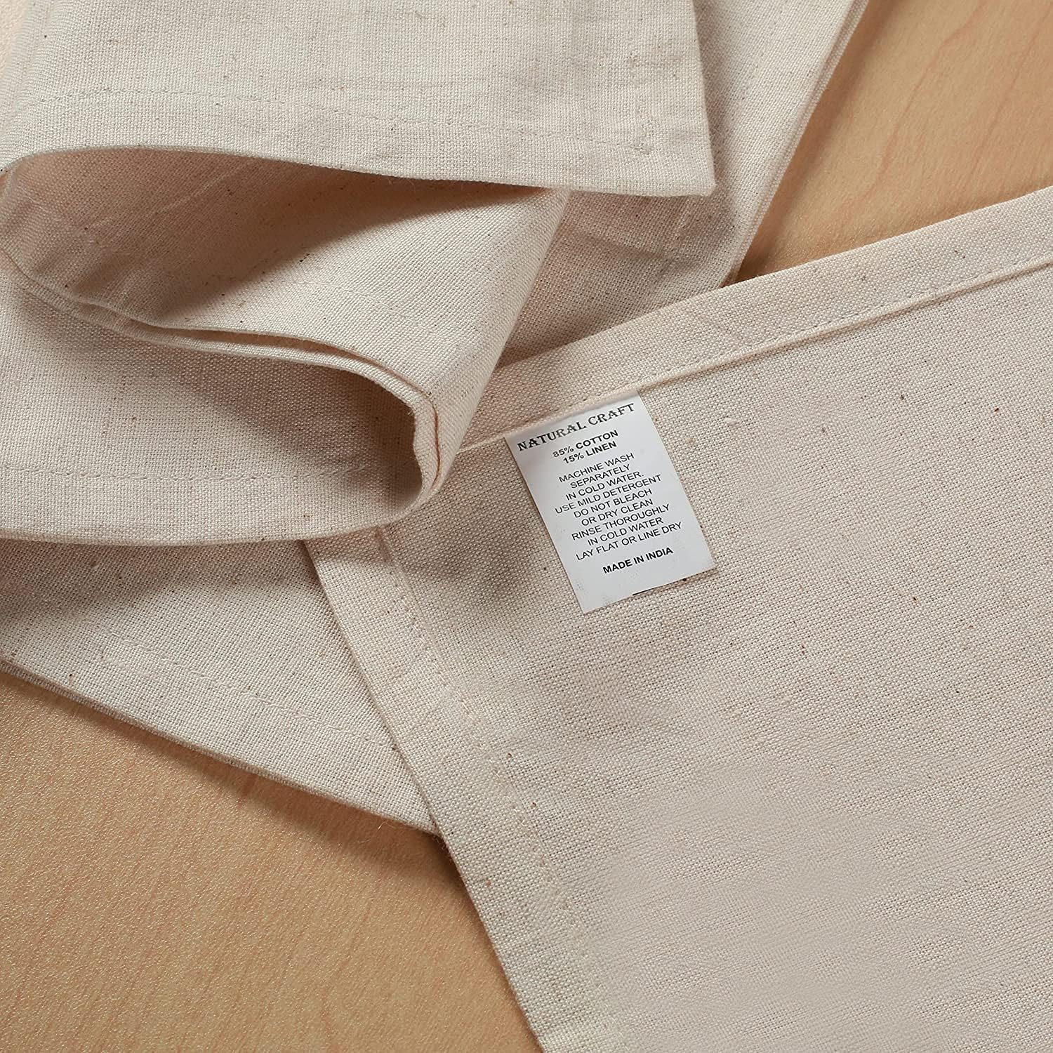 NATURALCRAFT Cloth Napkins Set of 12 Cotton Linen18x18 inch Ivory | Washable Reusable Fabric Soft Durable Quality