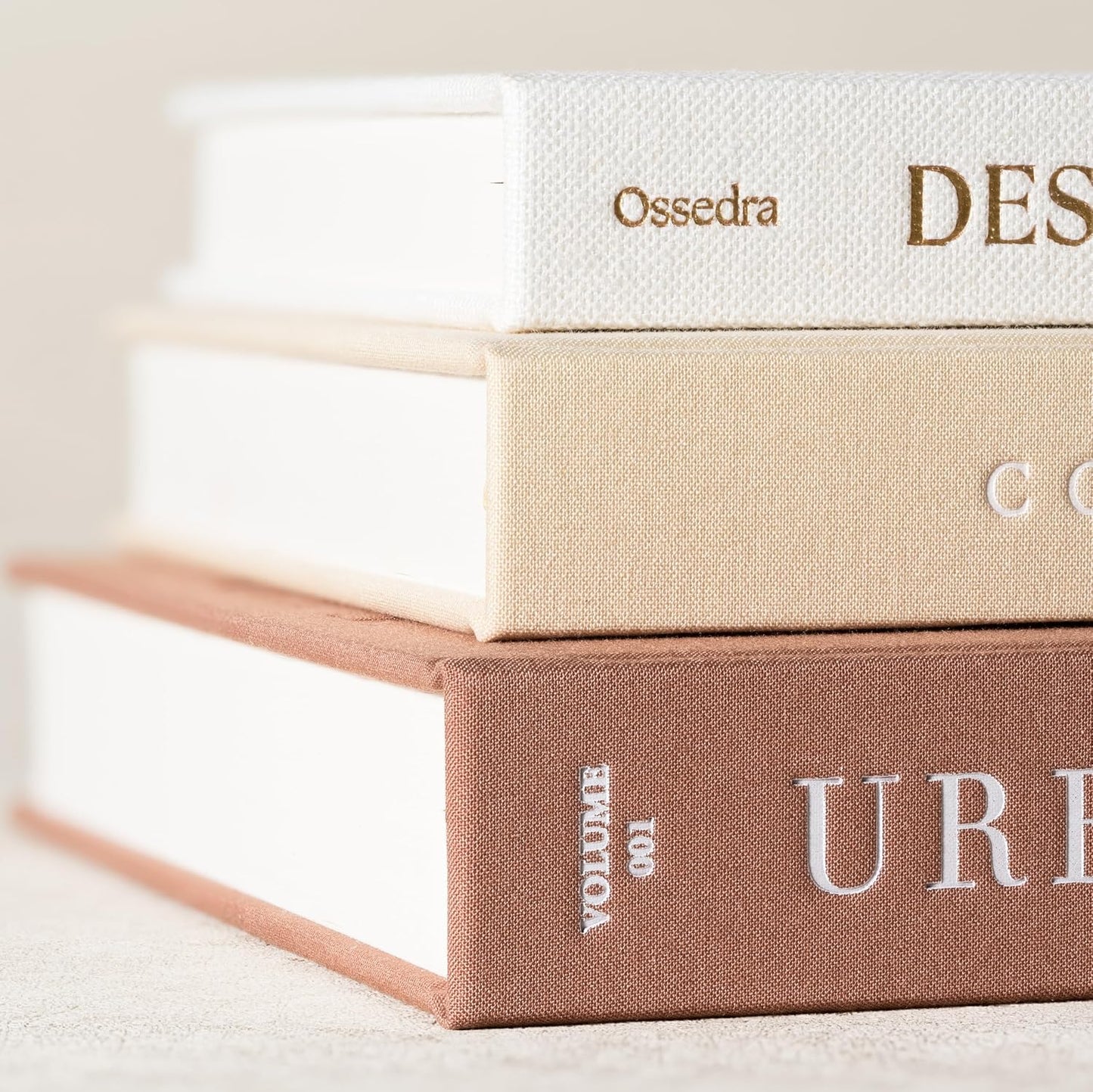Real Linen Hardcover Books / Set of 3