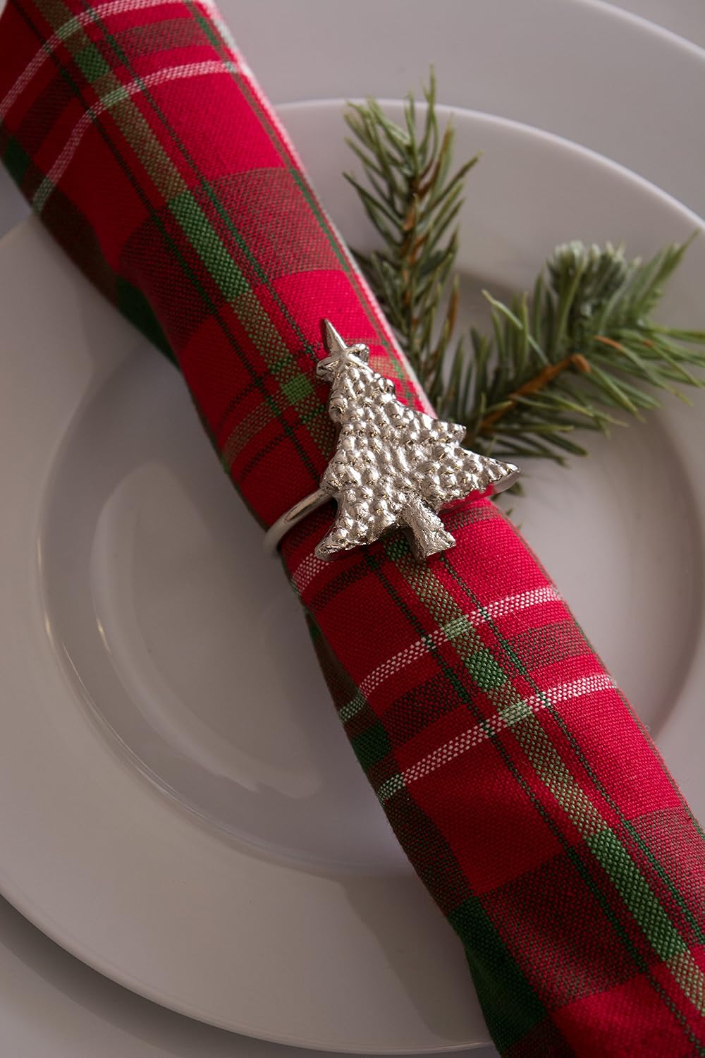 DII Christmas Thanksgiving Holiday Tabletop Décor Collection Decorative Napkin Ring Holder Set, 2" Diameter, Silver