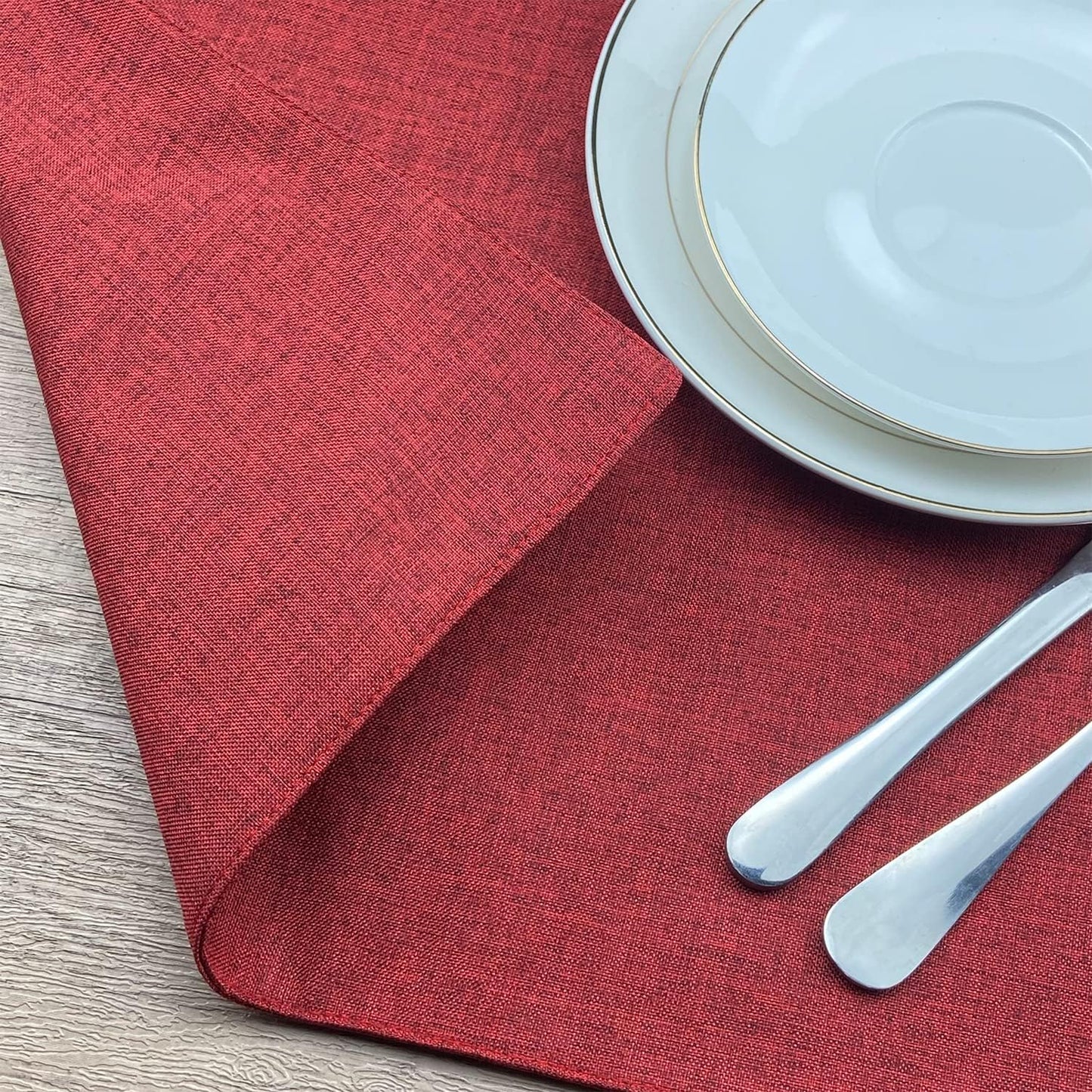 Weabetfu Cloth Placemats Set of 6 Heat Resistant Dining Table Place mats | Cotton Linen Machine Washable Kitchen Table