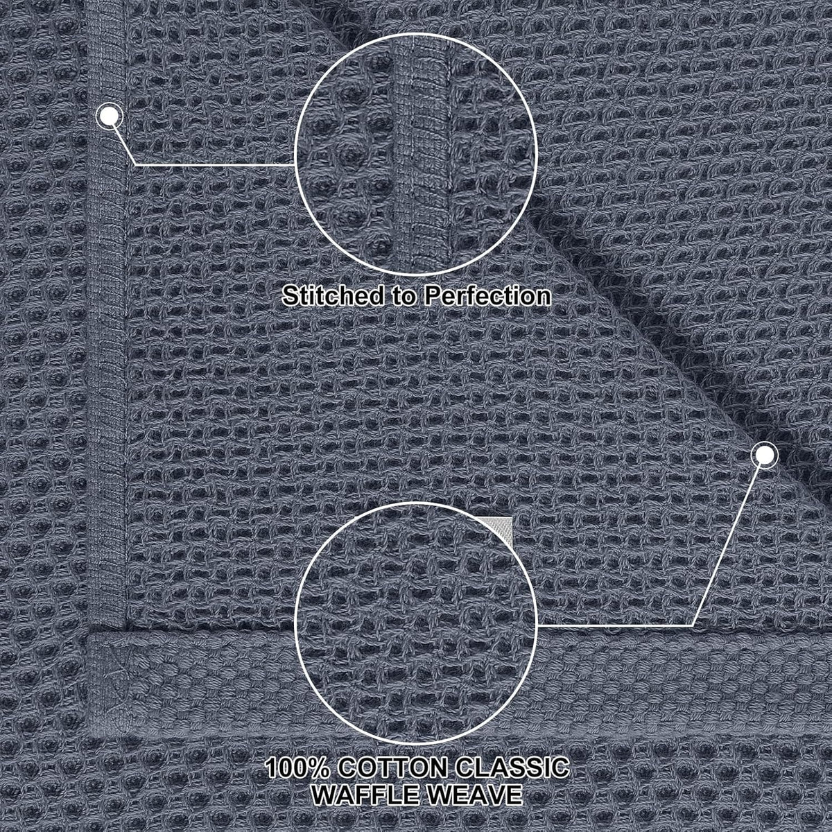 Homaxy 16 Pack 100% Cotton Kitchen Towels and Dishcloths Set, Dark Grey | 12 x 12 Inches and 13 x 28 Inches Kitchen