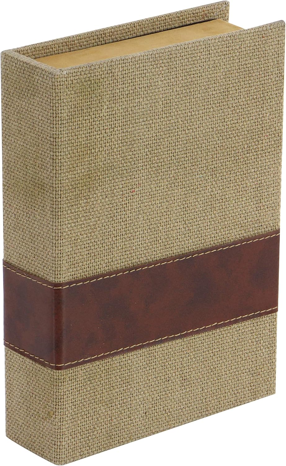 Linen Fabric Decorative Box Faux Storage Book Book Shaped Boxes / Brown / 15", 12", 9"H / Set of 3
