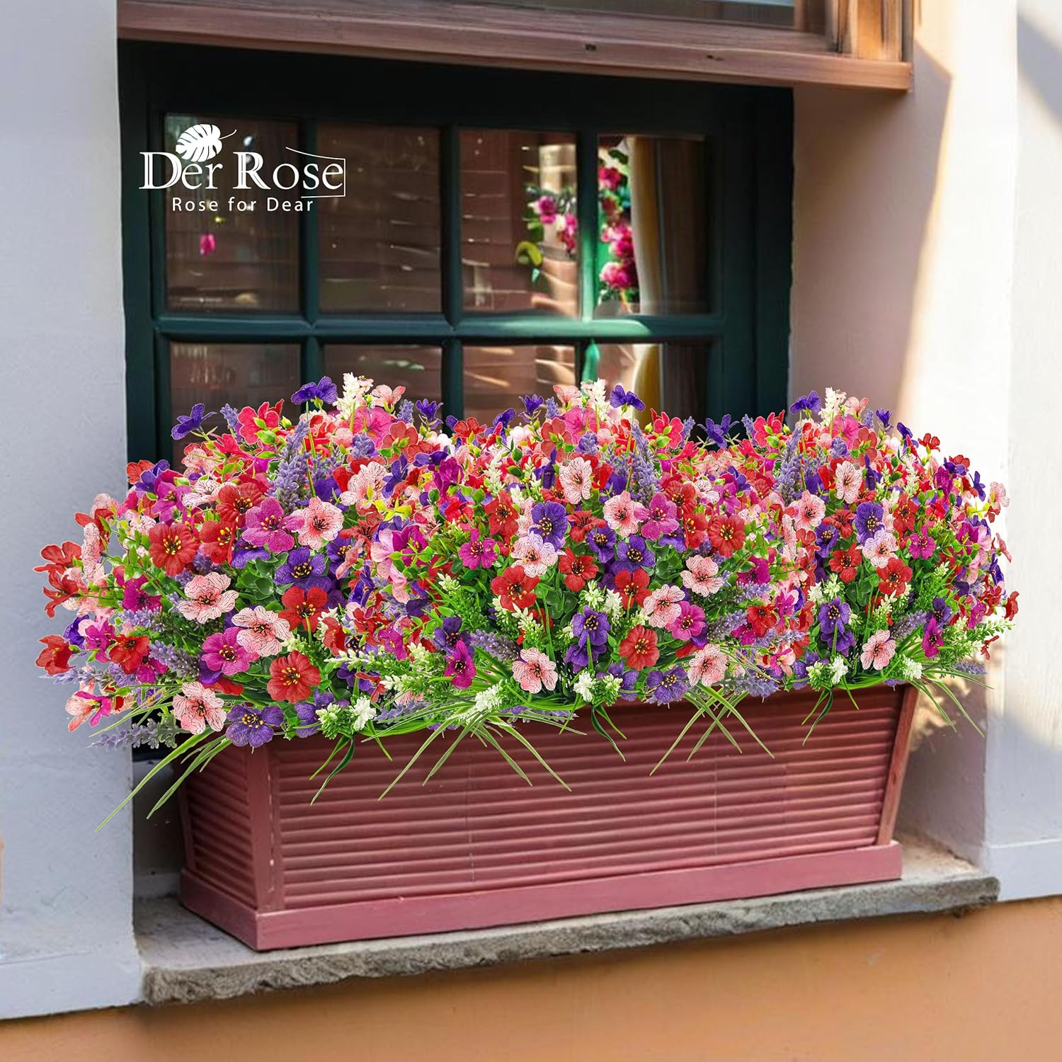 24 Bundles UV Resistant Artificial Flowers / Multi-color A