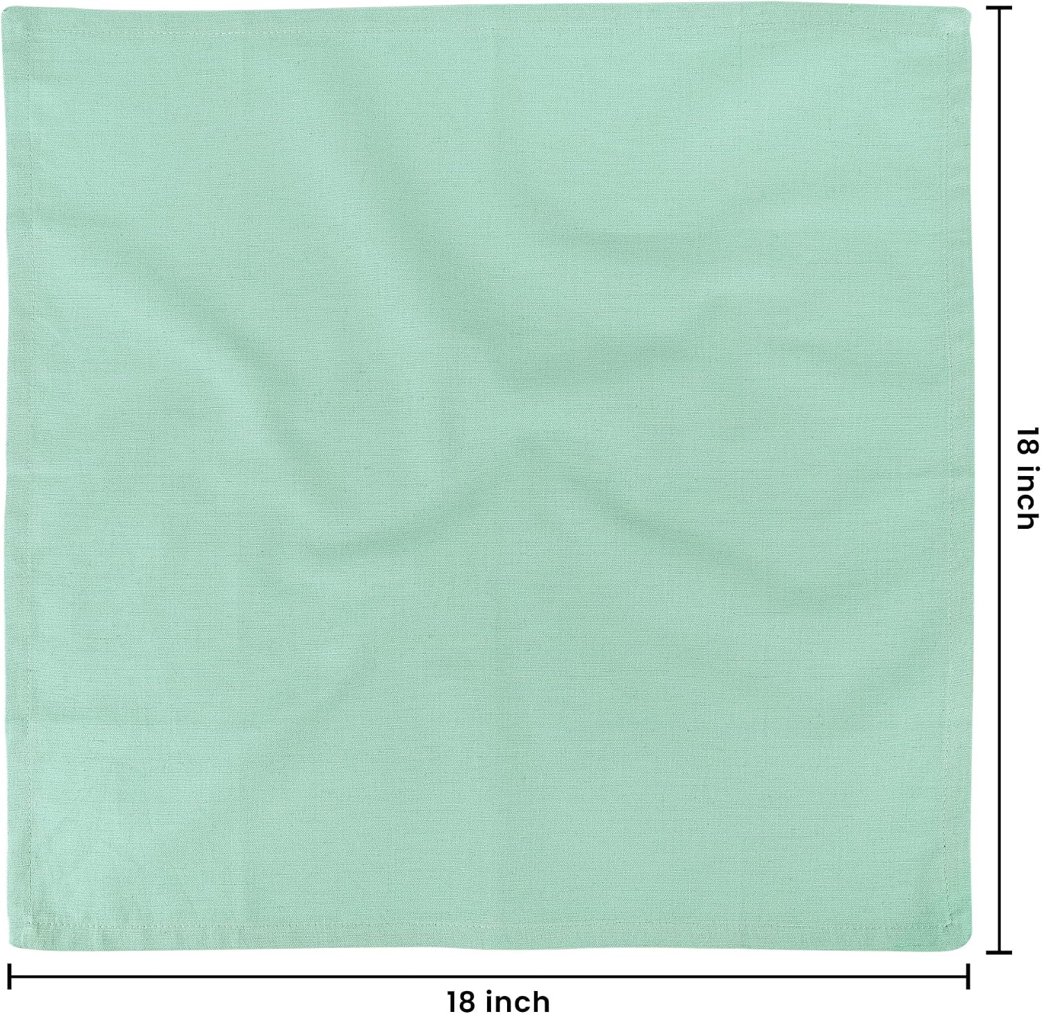 NATURALCRAFT Cloth Napkins Set of 12 Cotton Linen18x18 inch Aqua Green