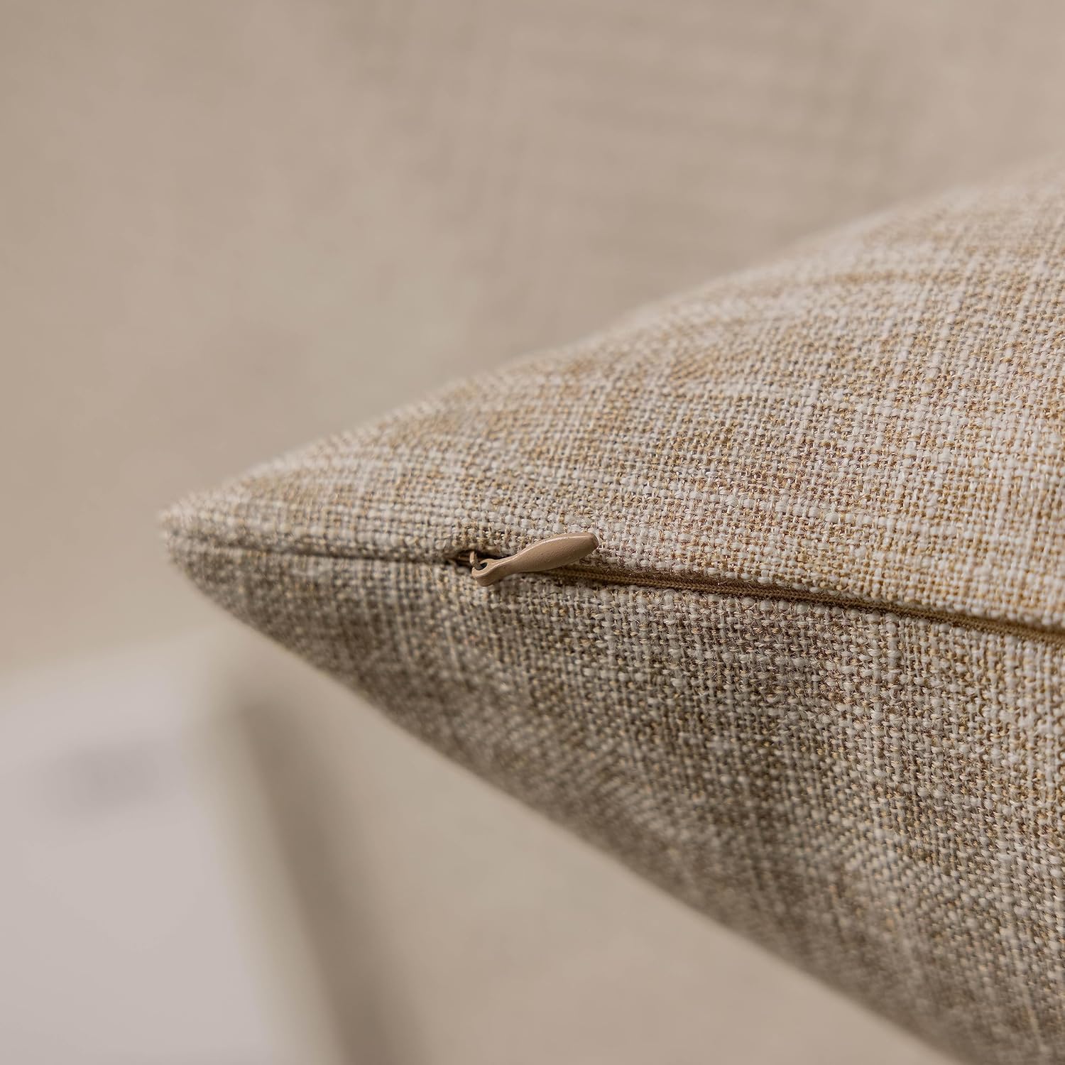 Linen Throw Pillow Covers Decorative Farmhouse Throw Pillow Cases / 18 x 18 / Burlap / Set of 4