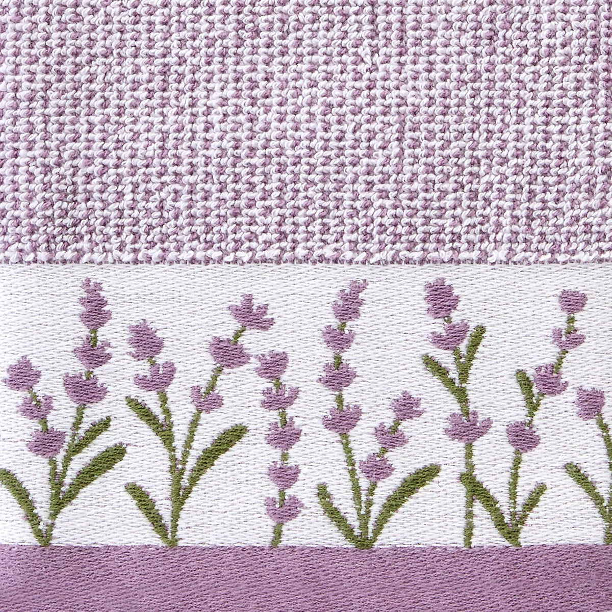 SKL Home Lavender Border Hand Towel Set-2pc, 100% Turkish Cotton, Purple | Soft & absorbent jacquard. For use in the