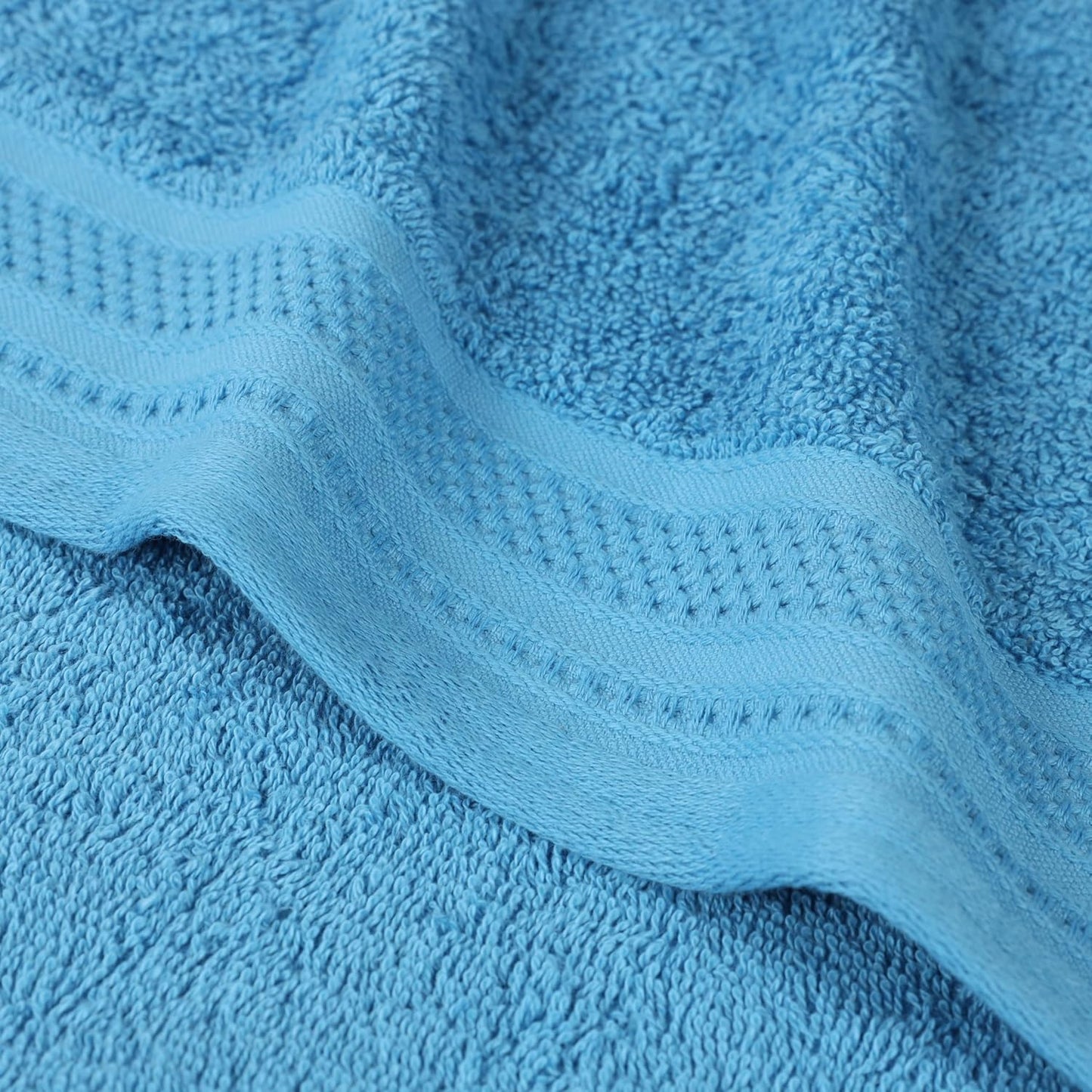 Superior Honeycomb 100% Cotton 500 GSM 12 Piece Bath Towel Set, 6 Washcloths, 4 Hand, 2 Bath Towels, Ideal for