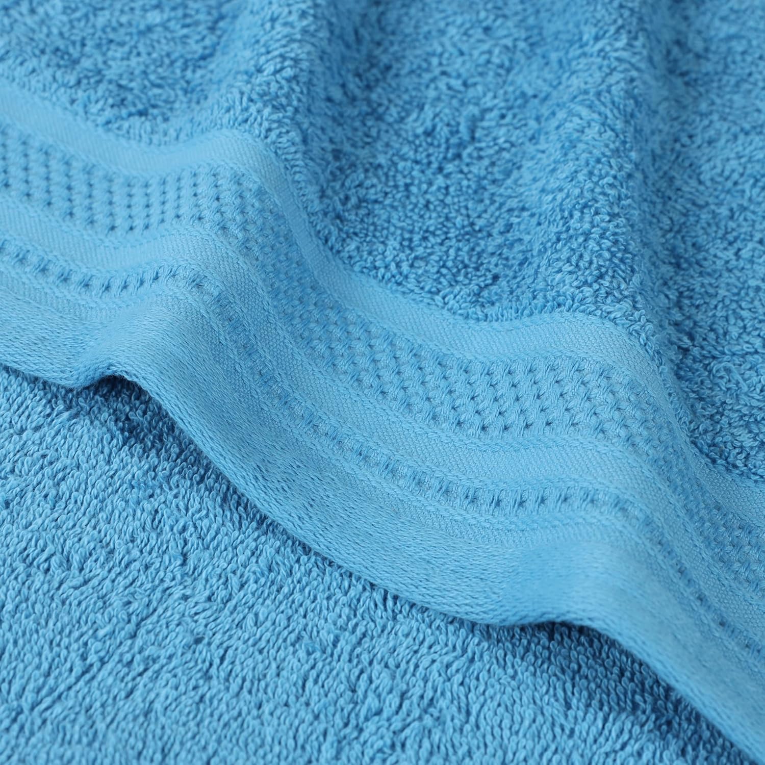 Superior Honeycomb 100% Cotton 500 GSM 12 Piece Bath Towel Set, 6 Washcloths, 4 Hand, 2 Bath Towels, Ideal for
