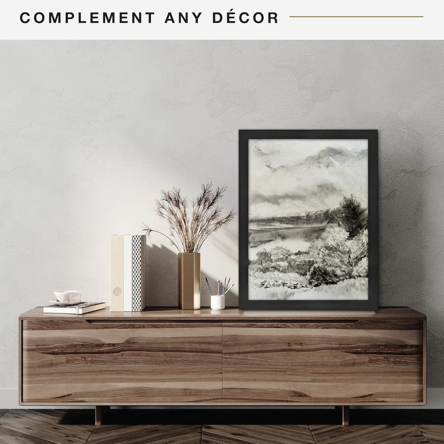 MCS Museum Poster Frame, 18x24, Onyx Woodgrain | Museum Collection Poster Frame For Photos & Art Prints, 18x24 Inch
