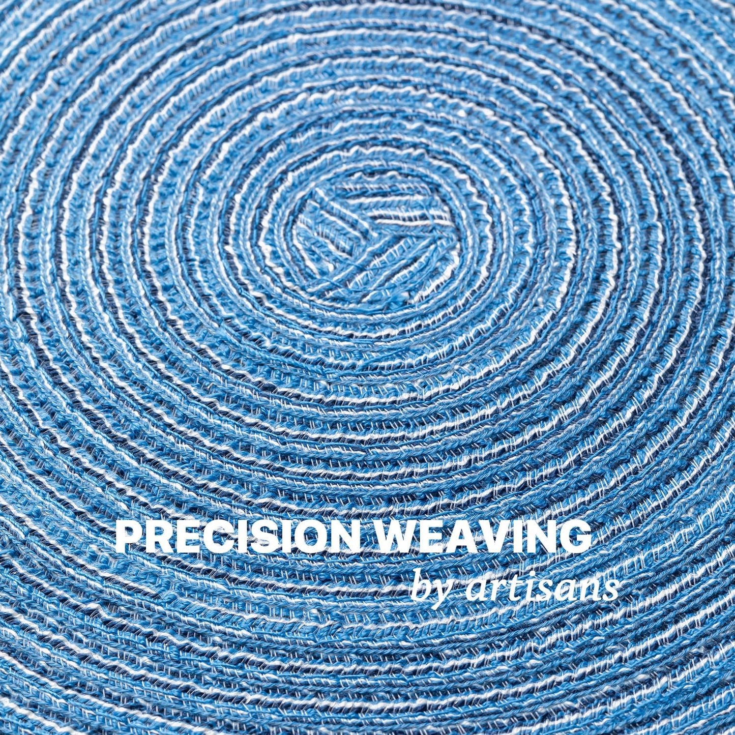 BARoyal Round Placemats Set of 12 Woven Placemats Washable Braided Table Mats for Dining Table Heat Resistant Non-Slip